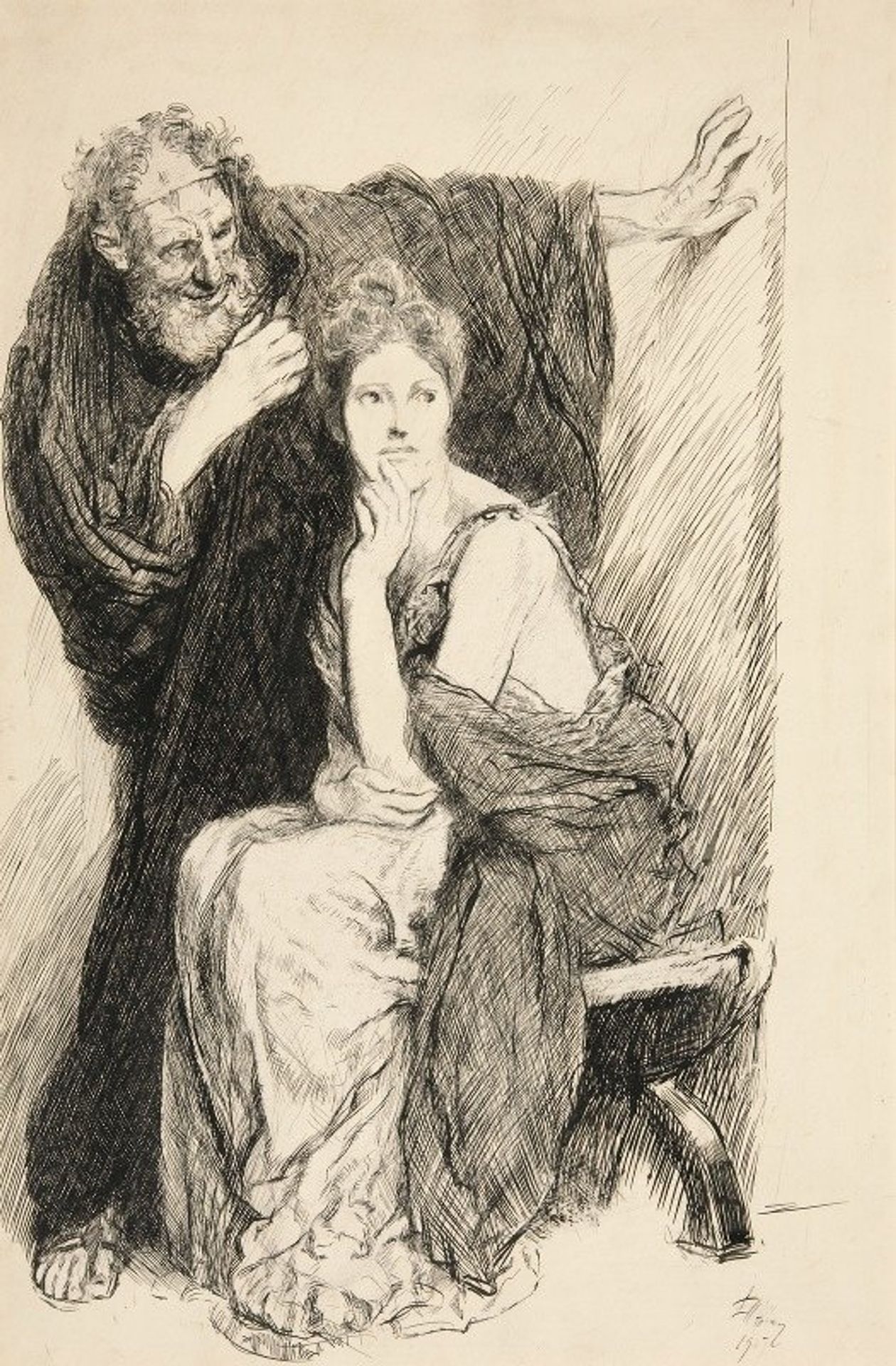 Cressida and her uncle, from Troilus and Cressida by Edwin Austin Abbey