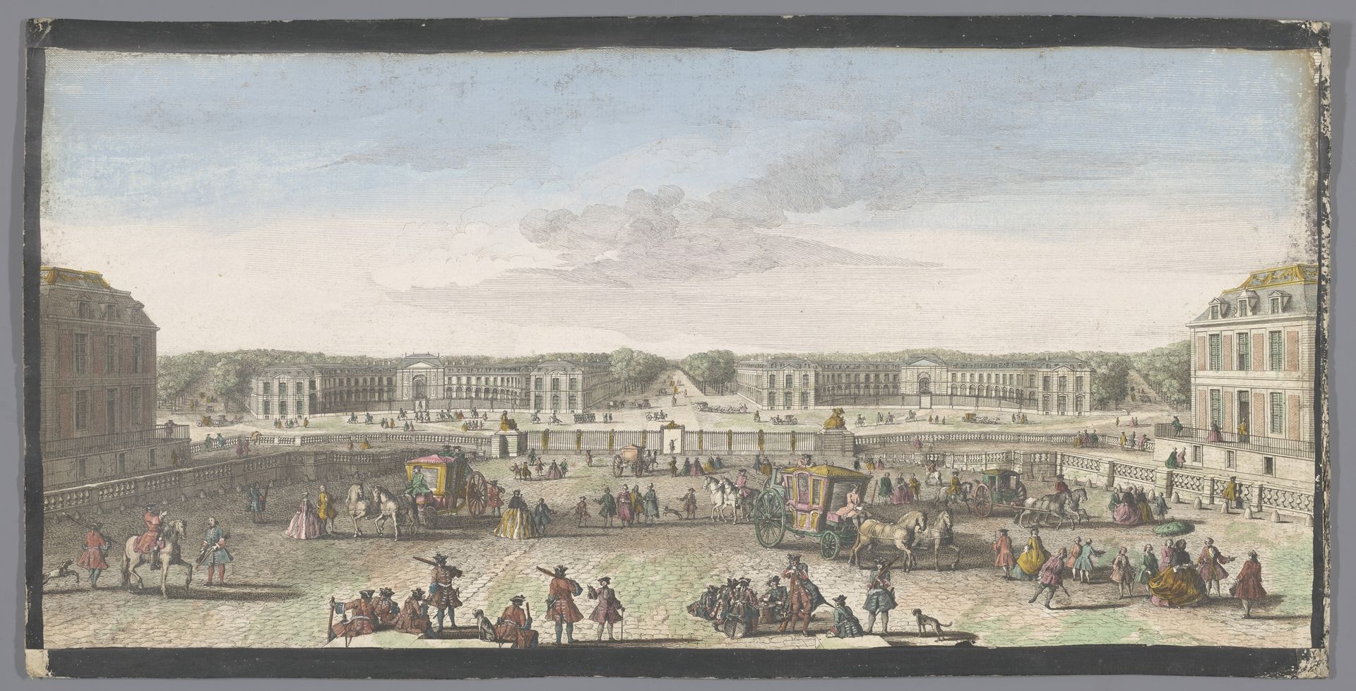 Gezicht op de stallen van het Paleis van Versailles by Anonymous