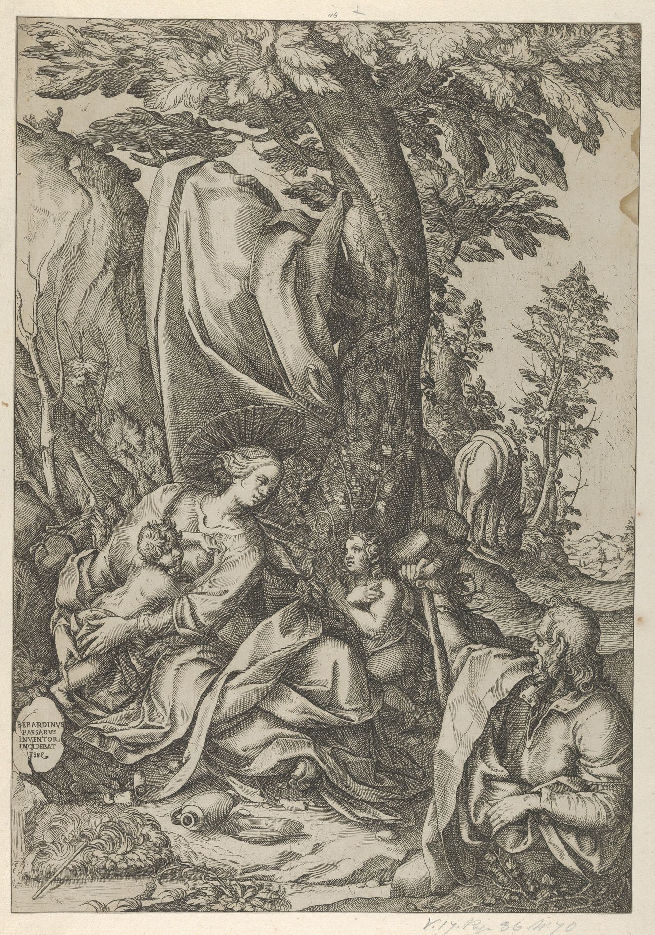 The Holy Family with John the Baptist in a landscape by Bernardino Passeri