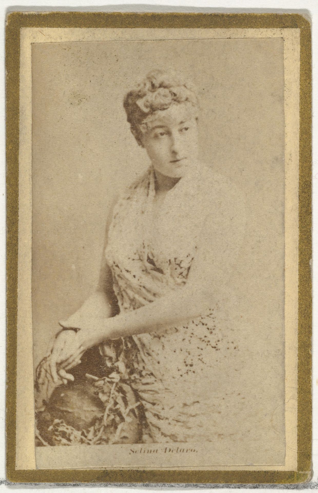 Selina Delaro, from the Actresses and Celebrities series (N60, Type 2) promoting Little Beauties Cigarettes for Allen & Ginter brand tobacco products by Allen & Ginter