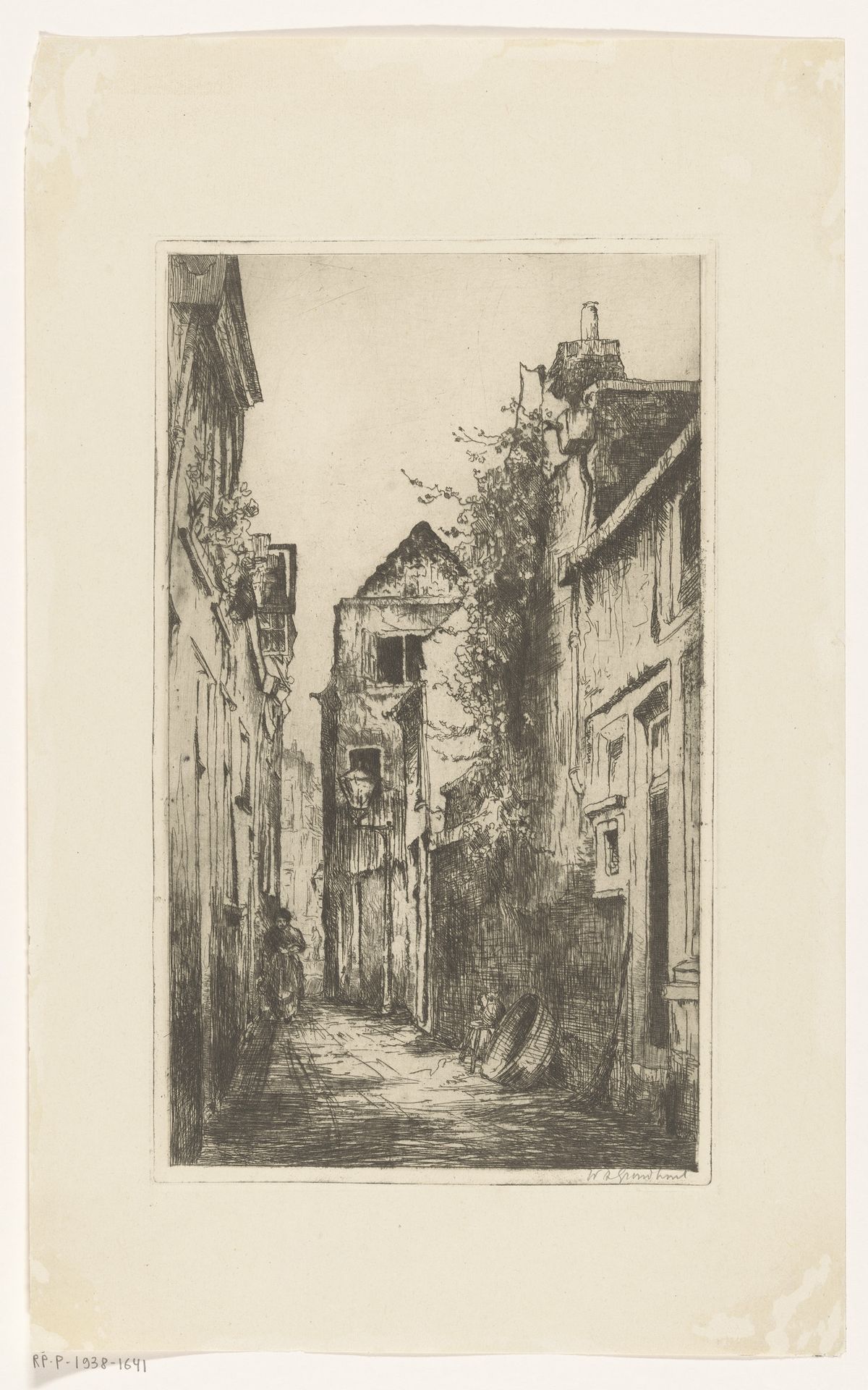 Steeg in Leiden by Willem Adrianus Grondhout