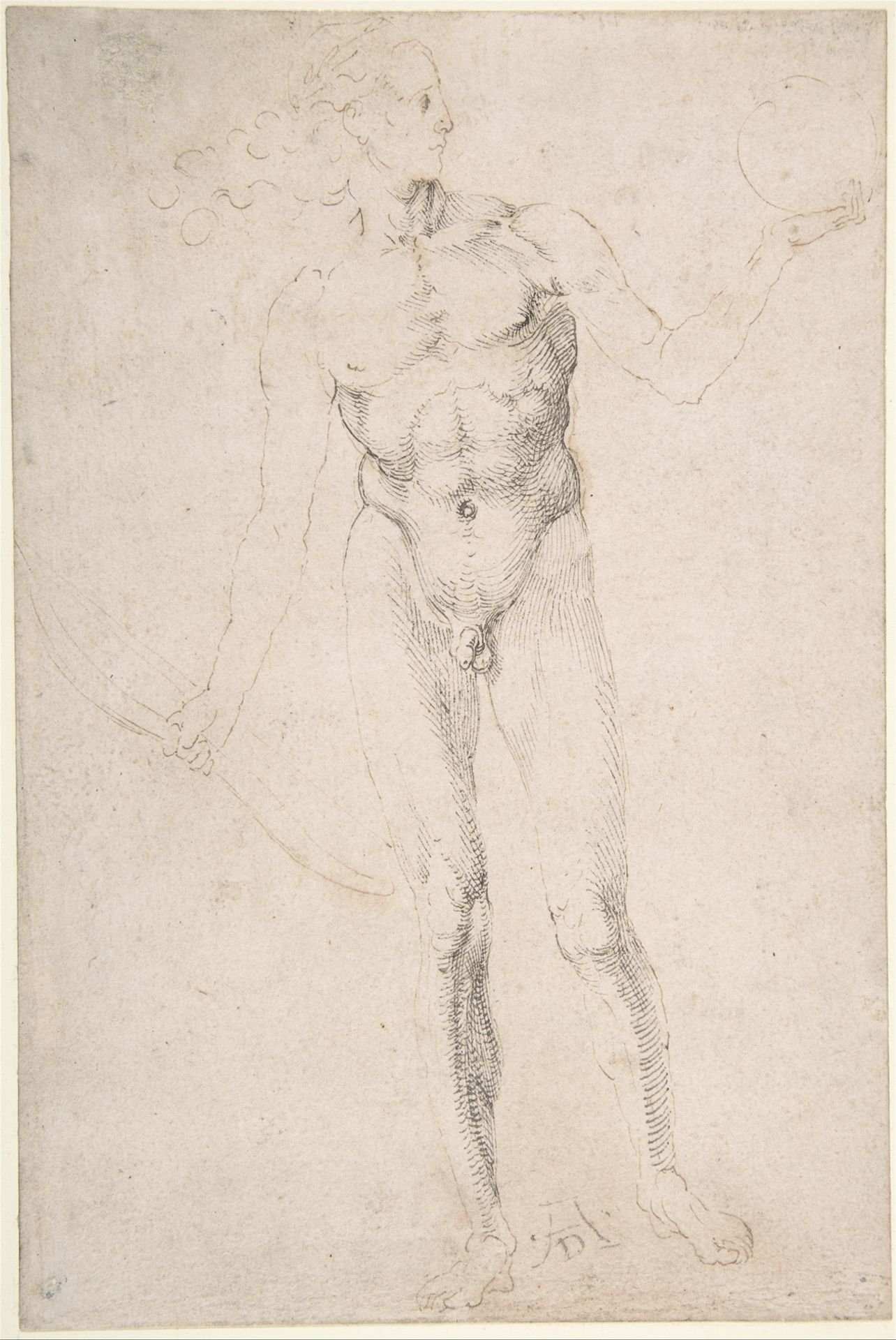 Standing Male Nude Holding a Bow ("Poynter Apollo") by Albrecht Durer