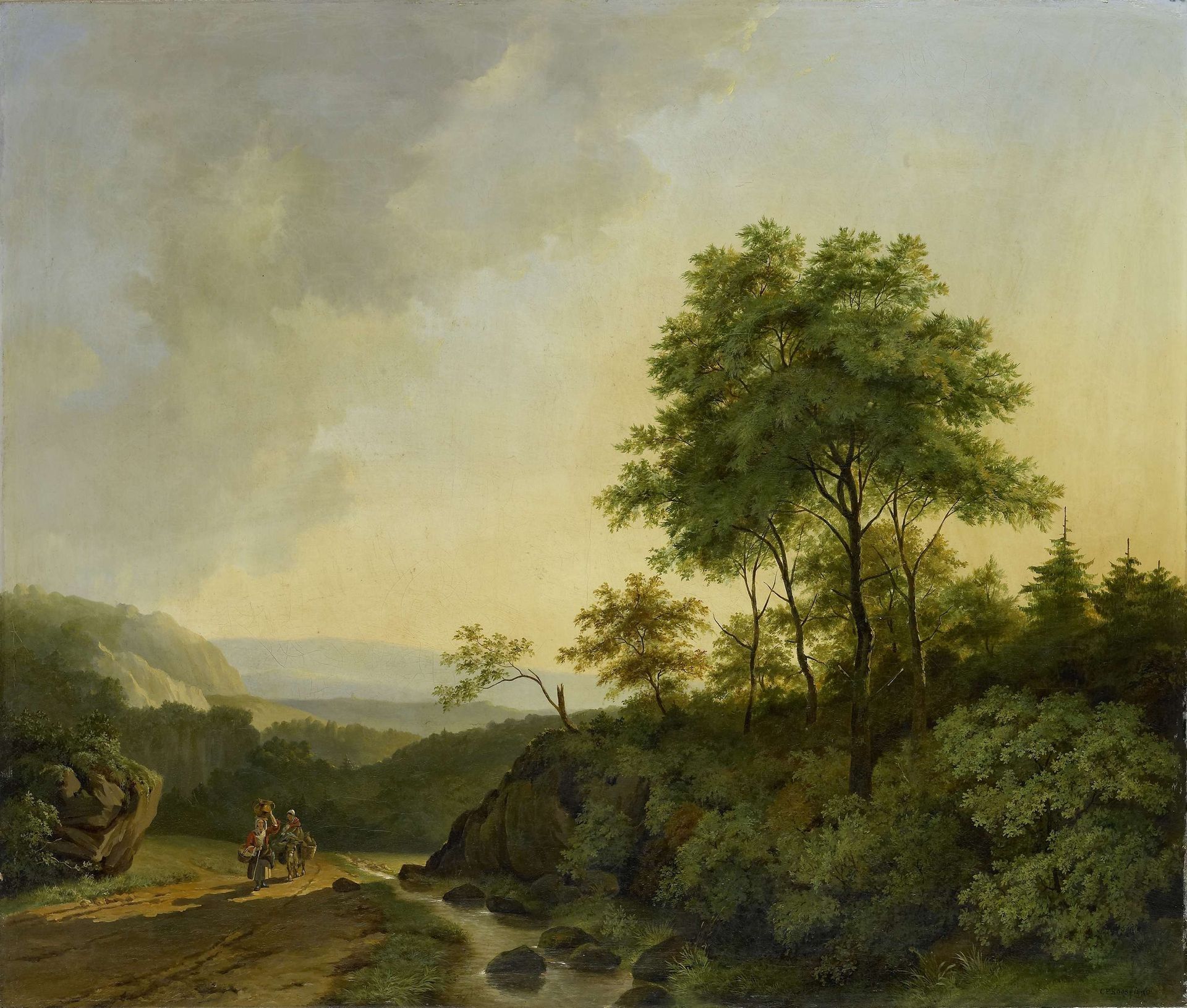 View in the Harz Mountains by Cornelis François Roos
