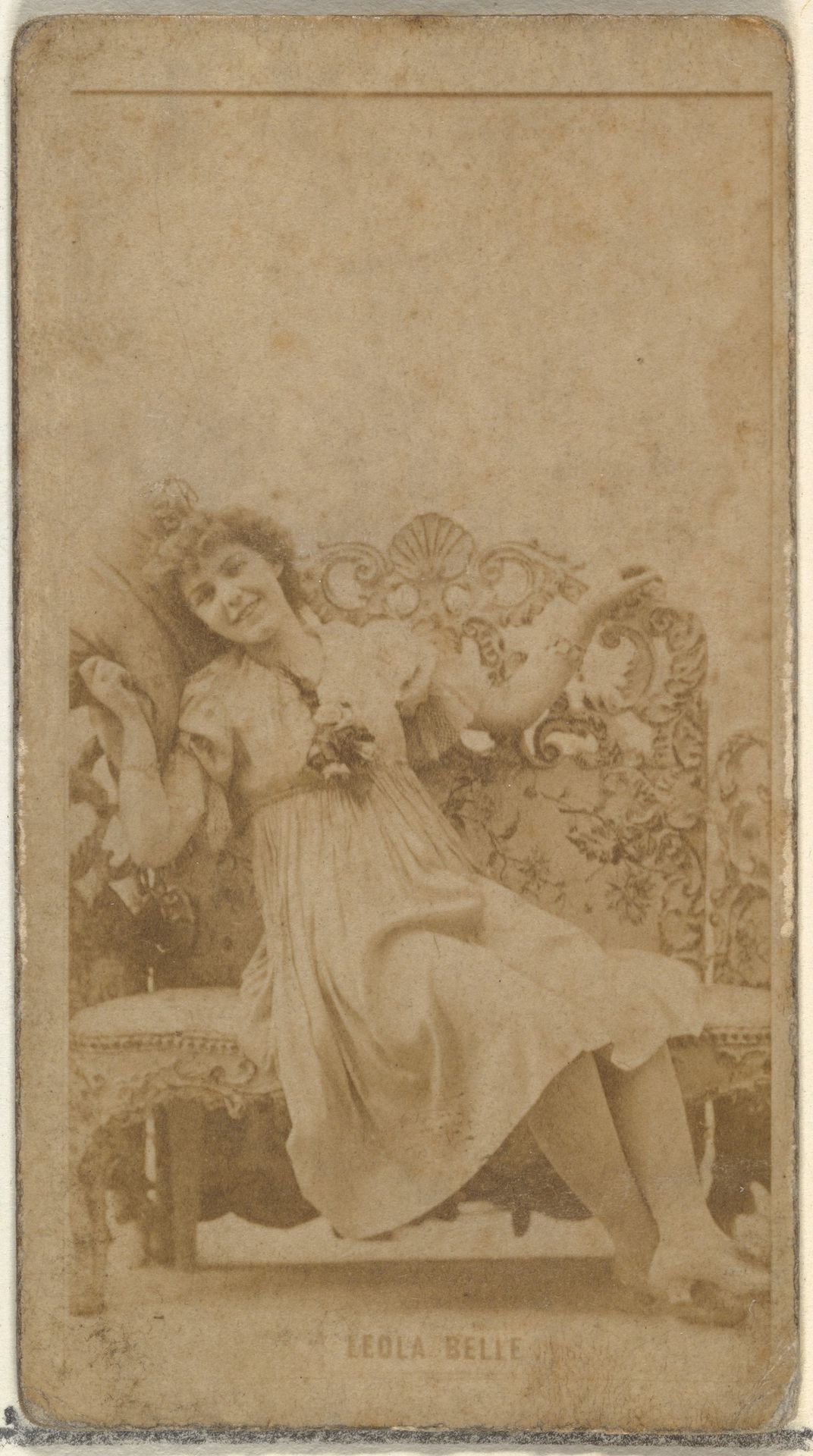 Leola Belle, from the Actors and Actresses series (N145-8) issued by Duke Sons & Co. to promote Duke Cigarettes by W. Duke, Sons & Co.