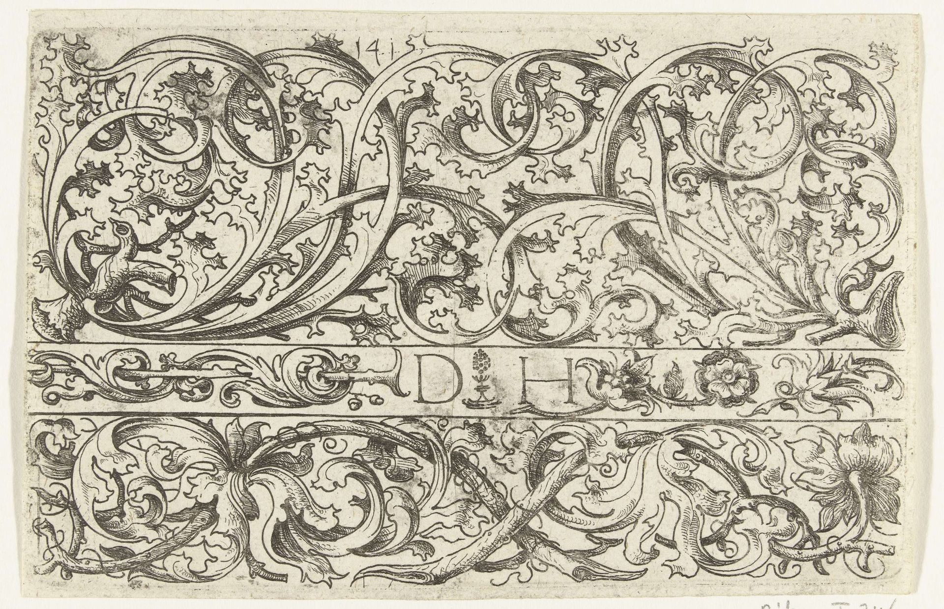 Drie friezen met arabesken boven elkaar by Daniel Hopfer