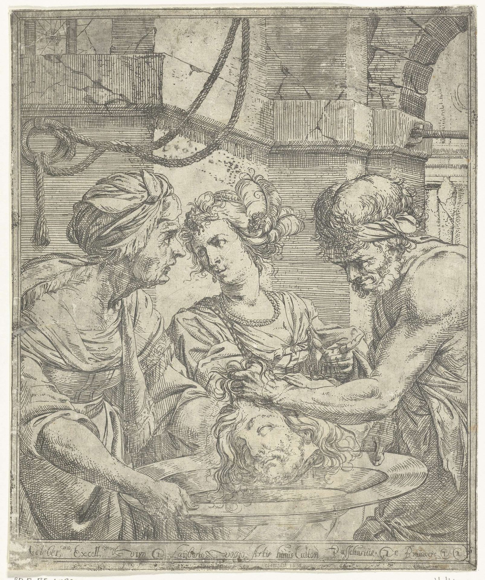 Salomé ontvangt het hoofd van Johannes de Doper by Paschatius de Brauwere