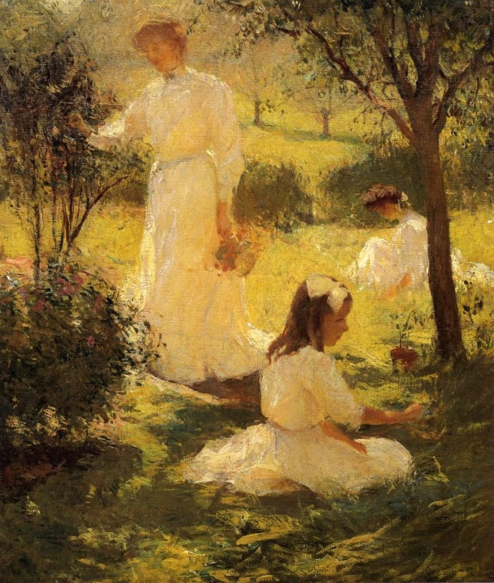 Girls in the Garden by Frank W. Benson