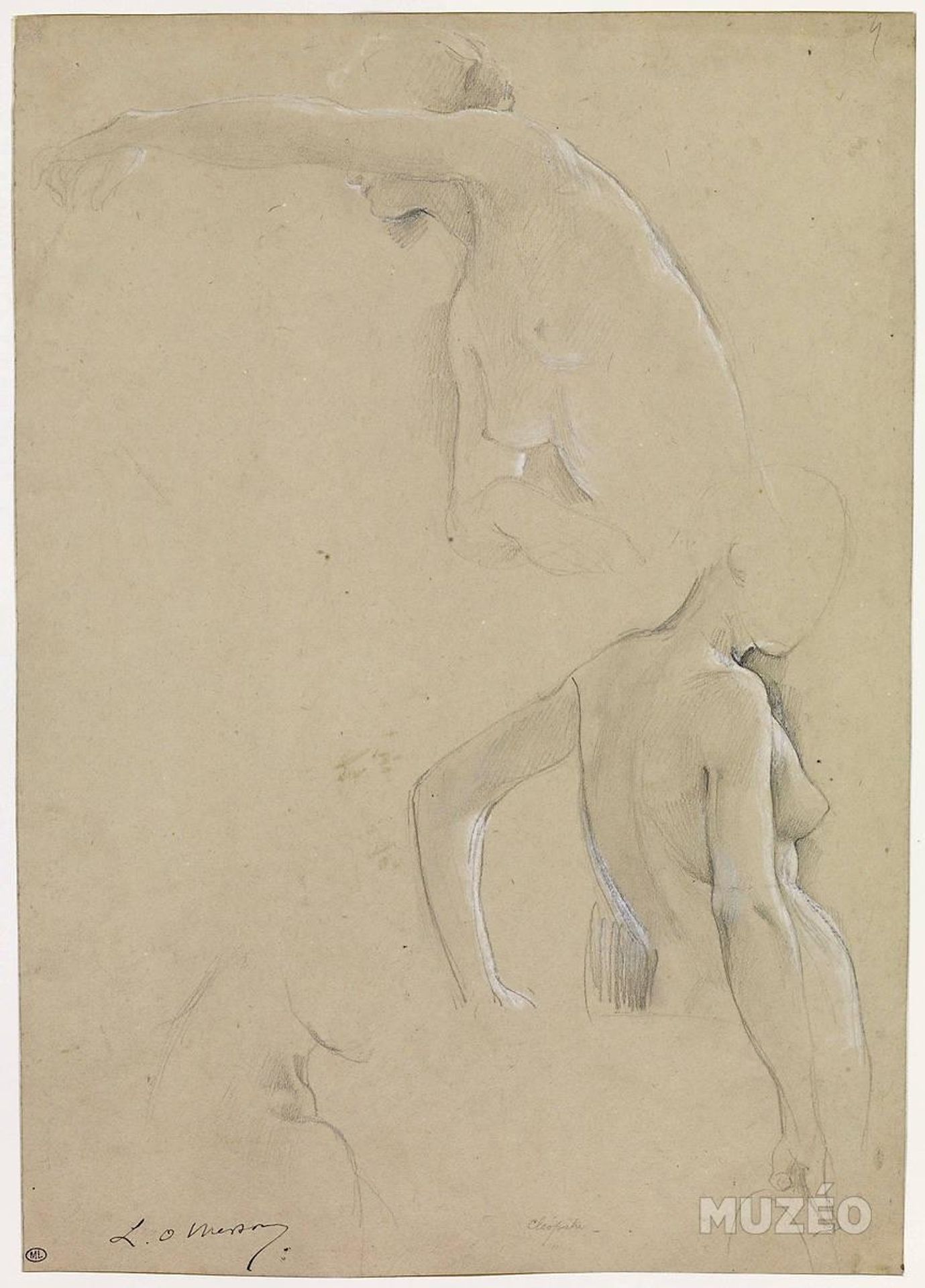 female nude studies, a mid-body by Luc-Olivier Merson
