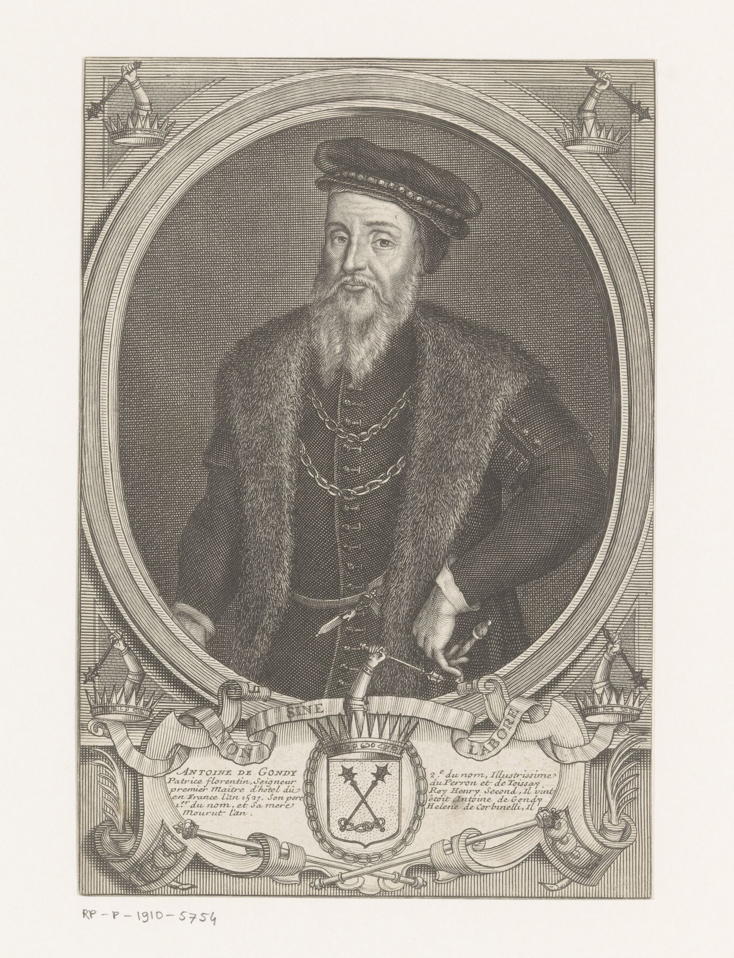 Portret van Antonio Gondi by Louis Moreau