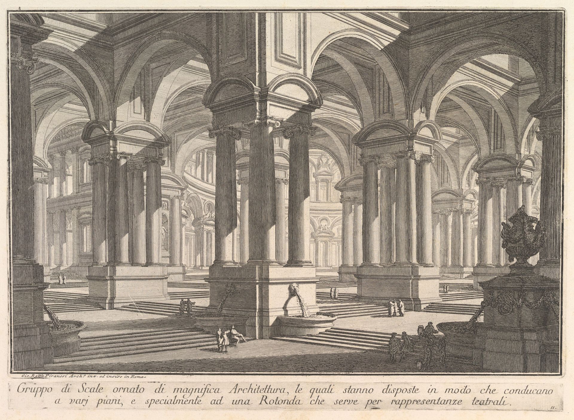 Stairways adorned by magnificient architecture... (Gruppo di Scale ornato di magnifica Architettura...), from "Prima Parte di Architettura, e Prospettive" by Giovanni Battista Piranesi