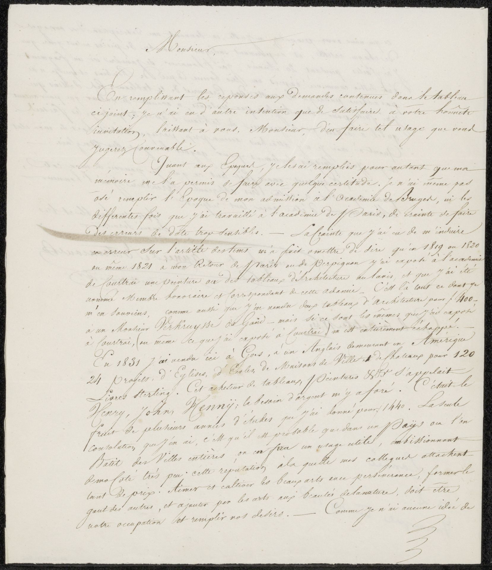 Brief aan anoniem by Louis Philippe de Lannée de Betrancourt