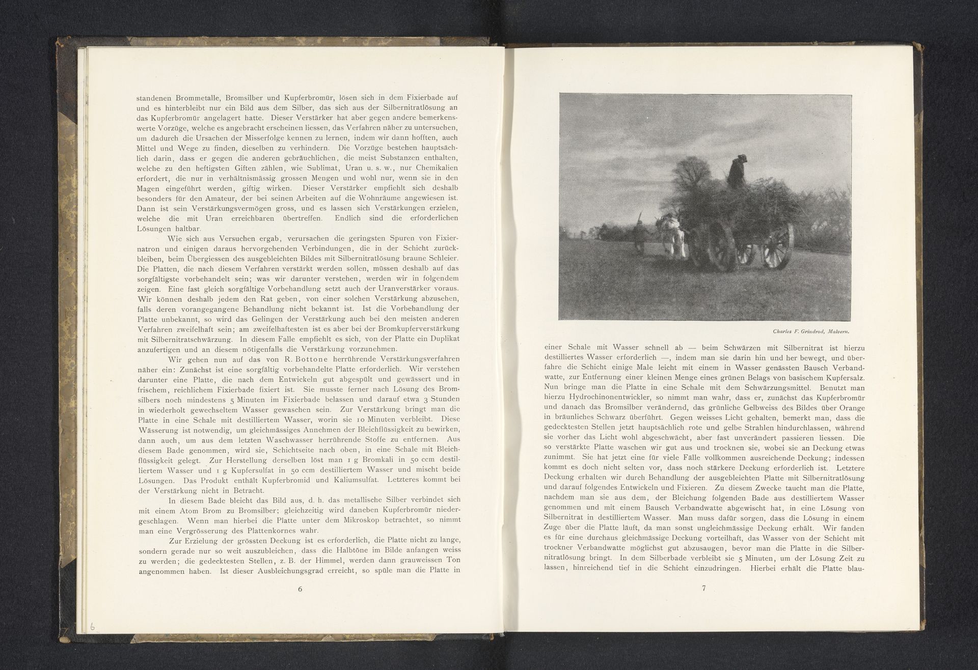 Twee boeren op het land met een paard met hooiwagen by Charles Frederick Grindrod