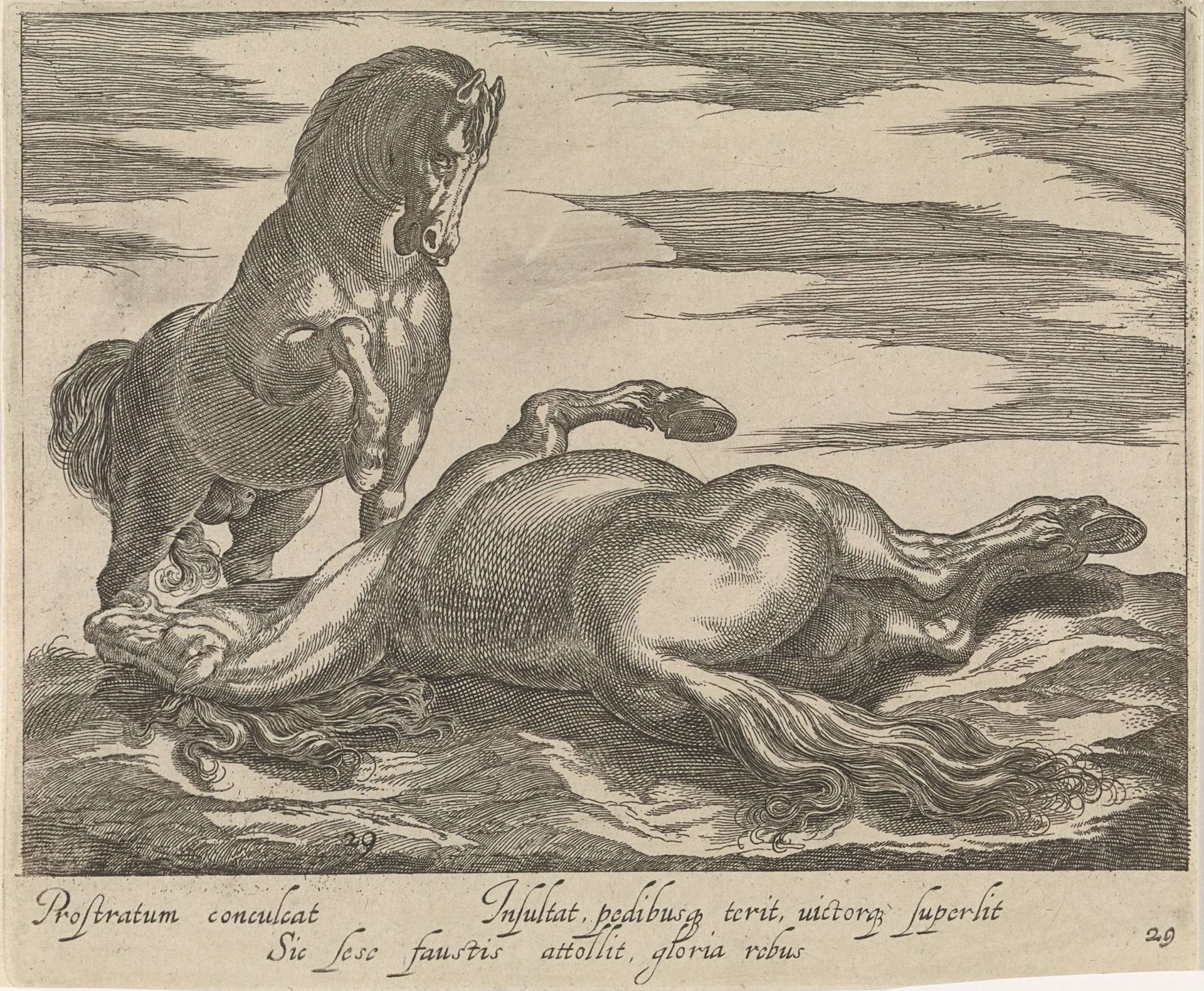 Landschap met twee paarden by Egbert Van Panderen