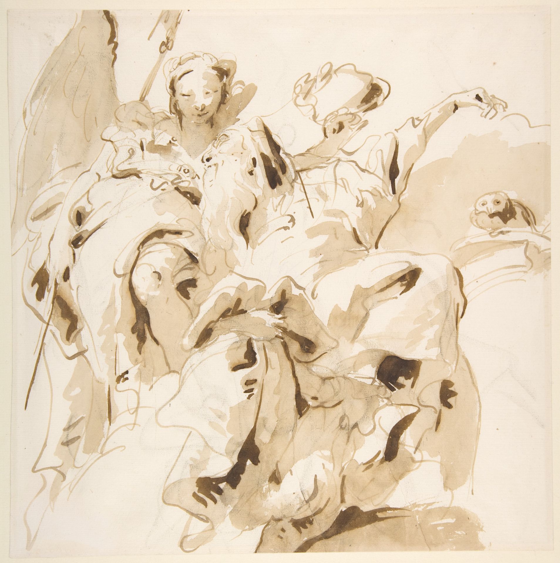 Virtue Crowning a Bearded Man by Giovanni Battista Tiepolo