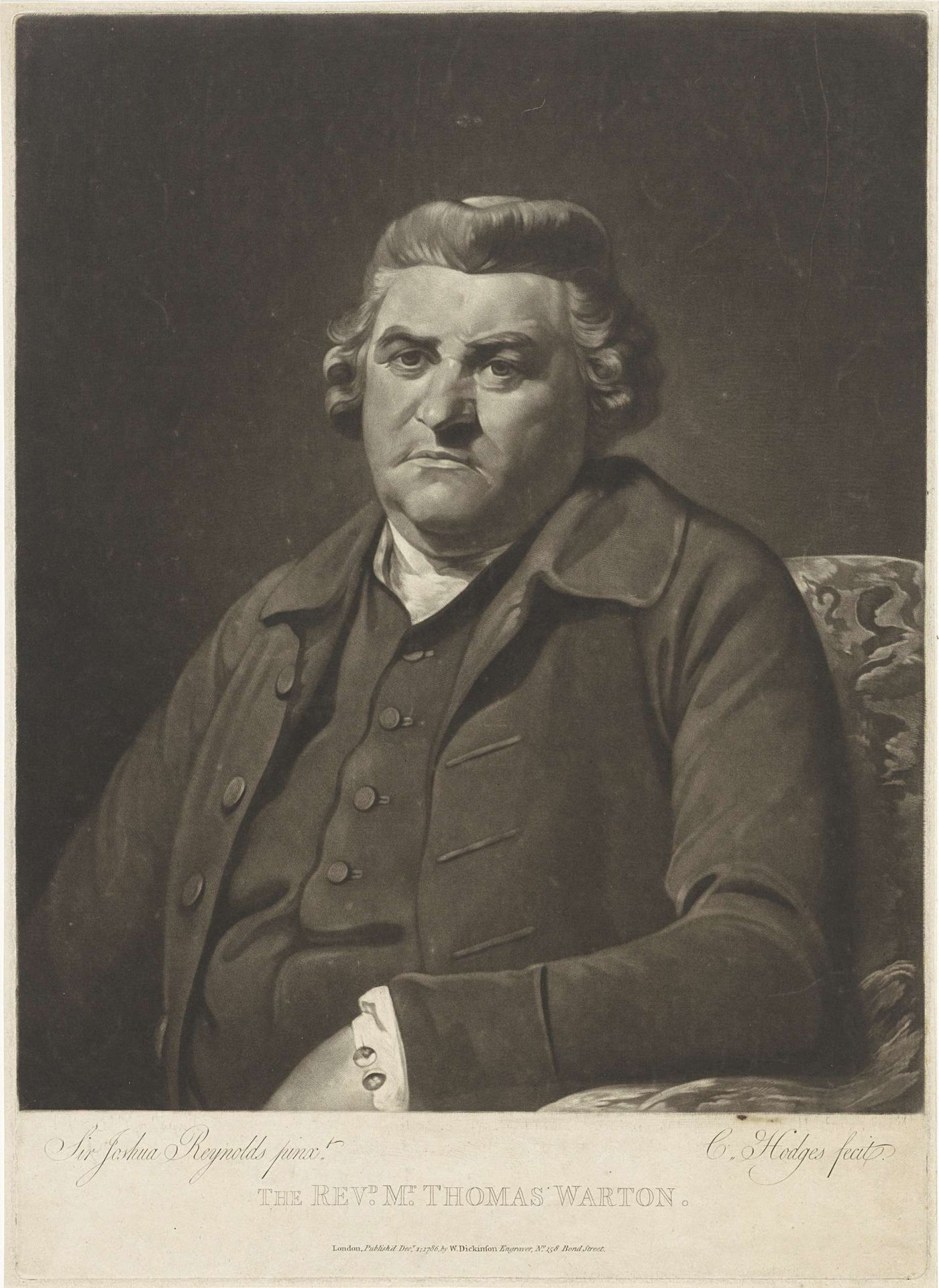 Portret van Thomas Warton by Charles Howard Hodges