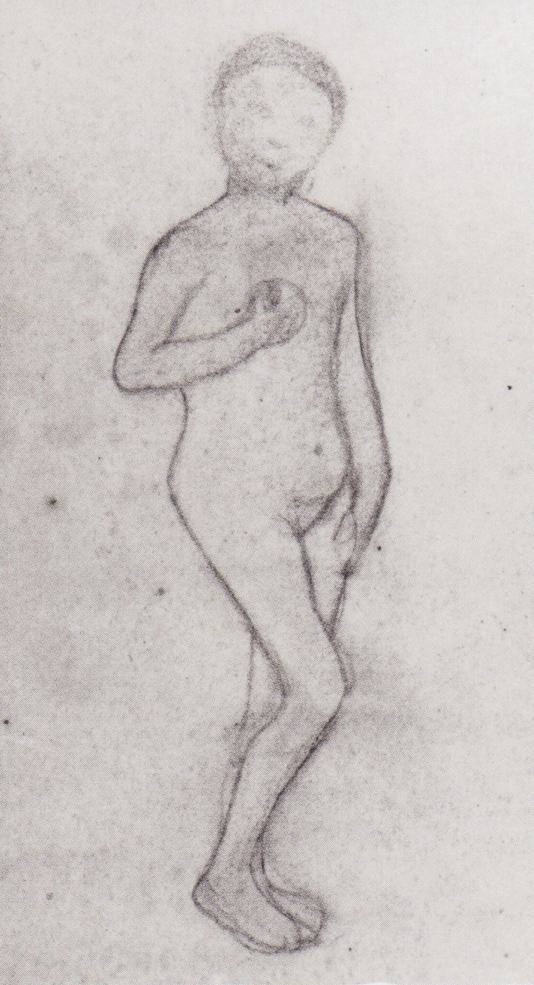 Nude Girl standing by Paula Modersohn-Becker