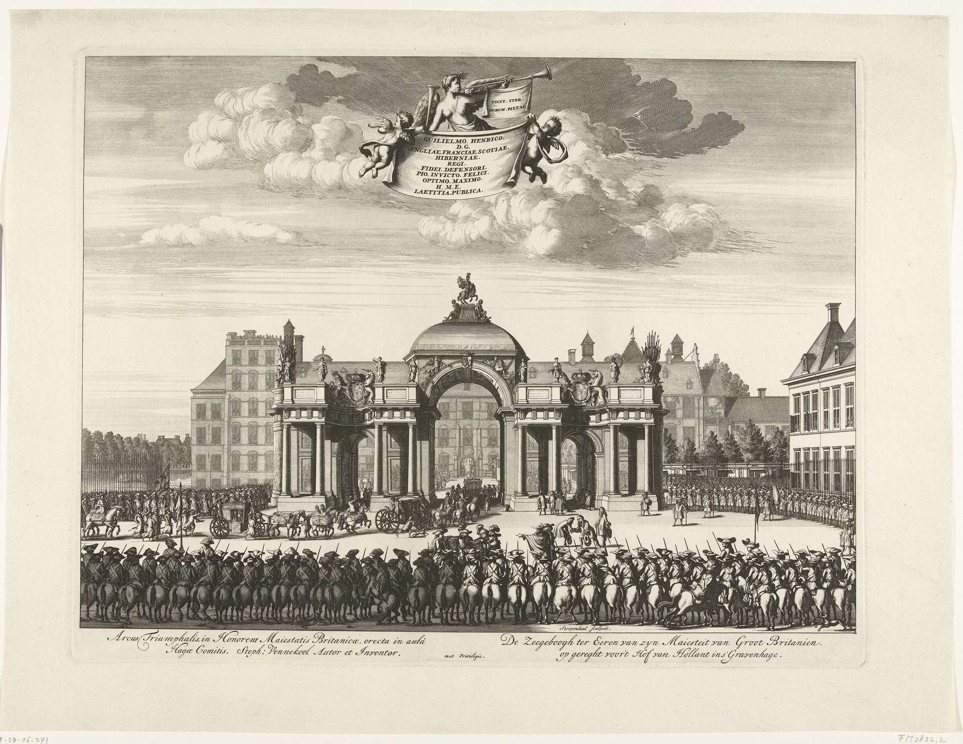 Intocht van koning Willem III te Den Haag, 1691 by Bastiaen Stopendael