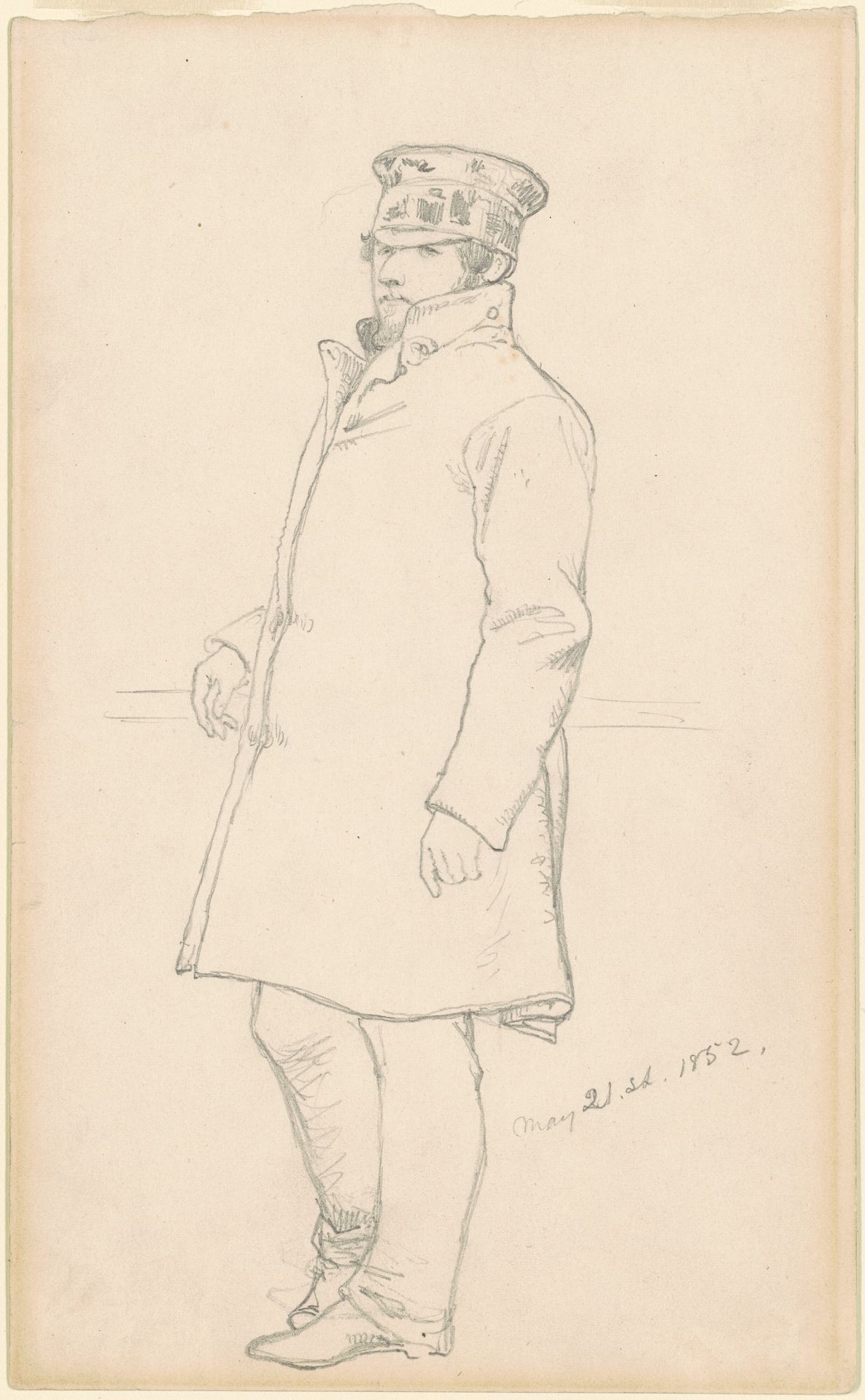 Man in Cap and Coat by Emanuel Leutze