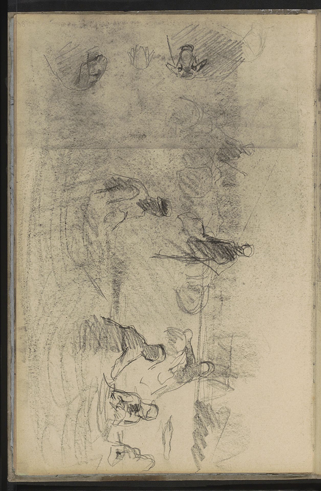 Figuren in een landschap en schapen by Willem Witsen
