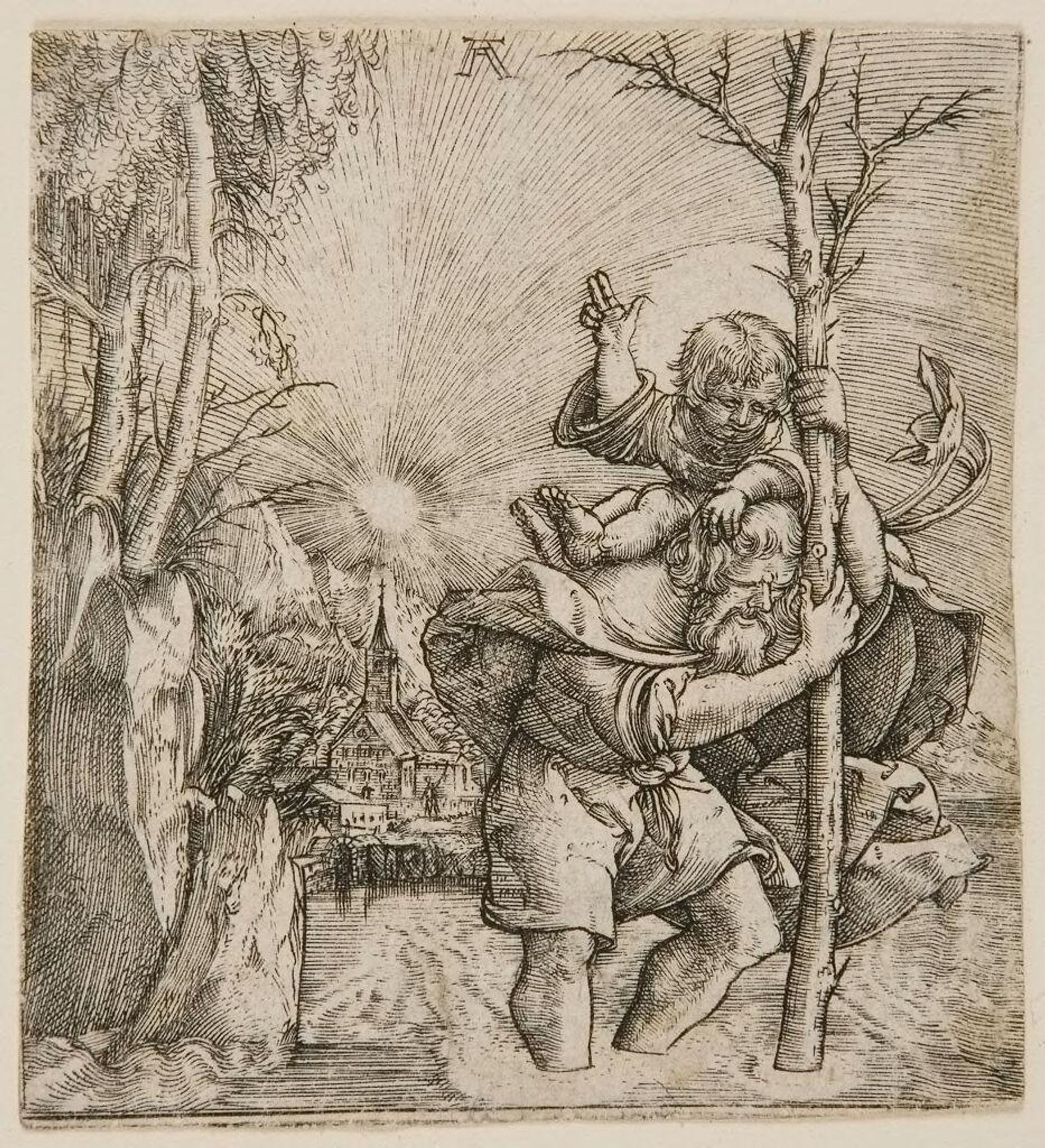 Saint Christopher Carrying the Christ Child by Albrecht Altdorfer
