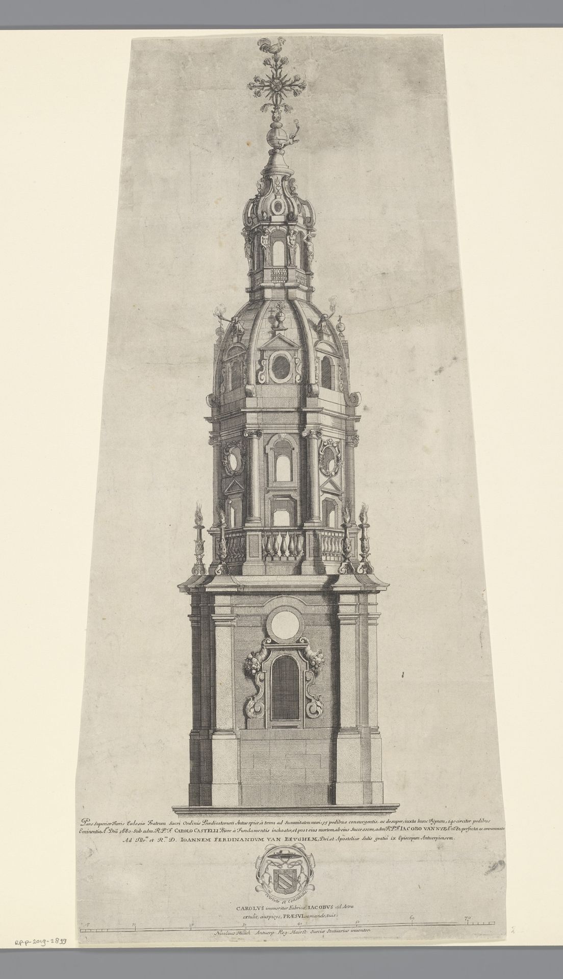 Toren van de Sint-Pauluskerk te Antwerpen by Johann Christoph Sartorius
