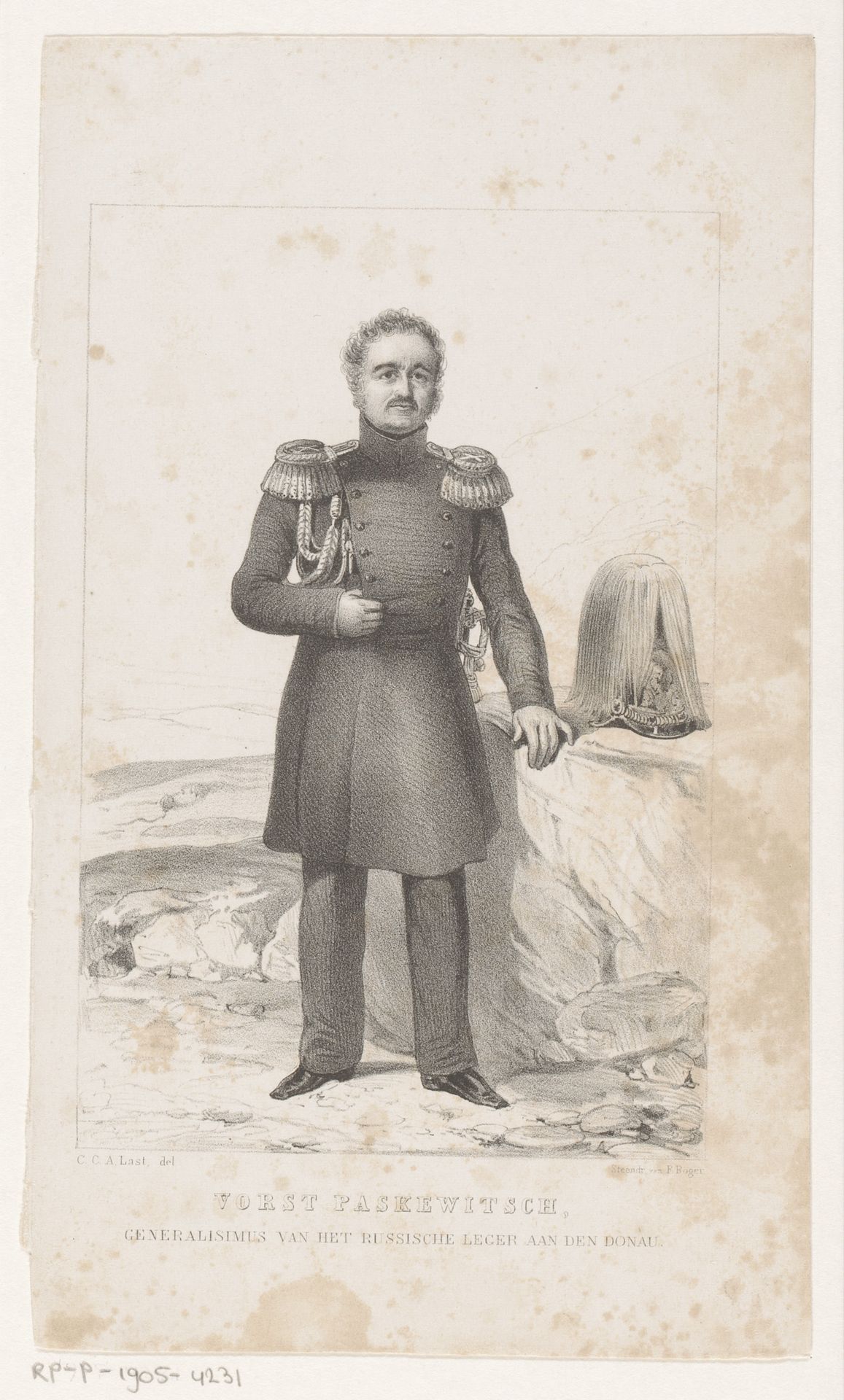 Portret van Iwan Fjodorowitsch Paskewitsch by Carel Christiaan Antony Last