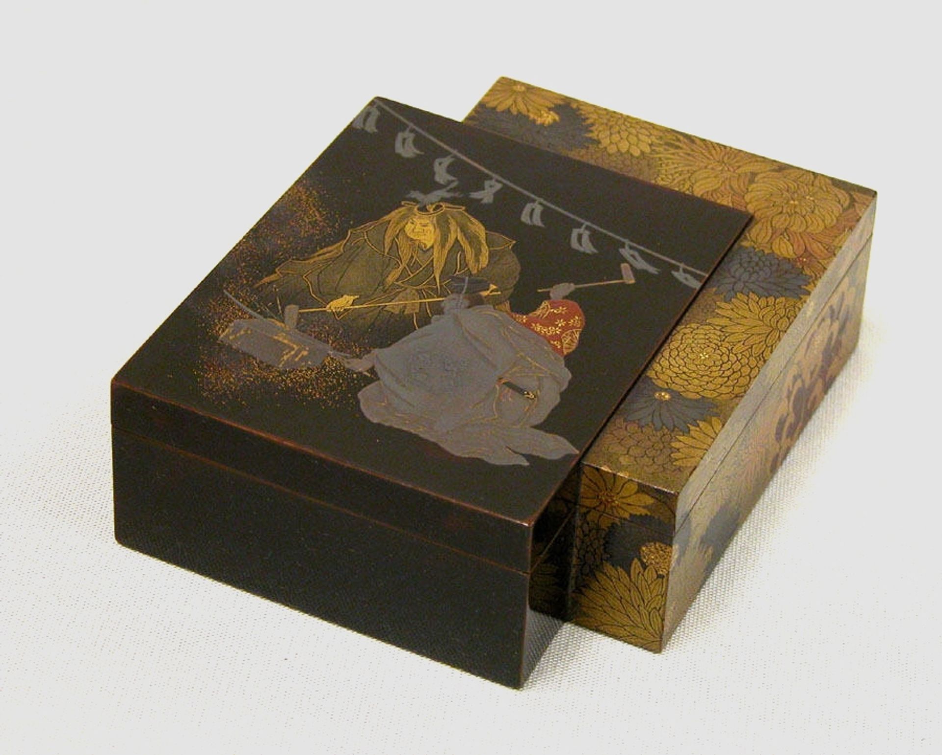 Incense Box with Scene from Noh Play Kokaji by Koma School