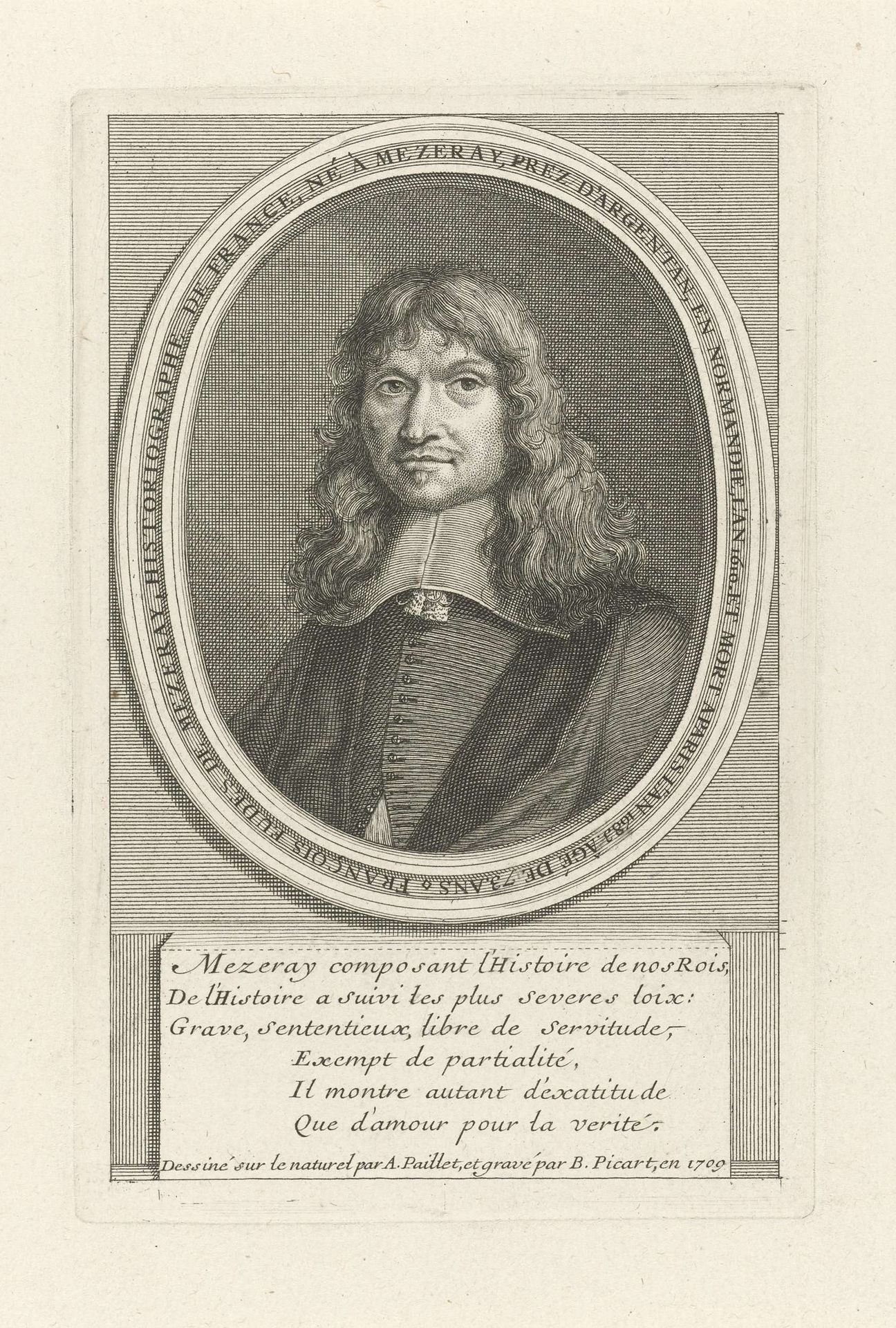 Portret van François Eudes de Mézeray by Bernard Picart