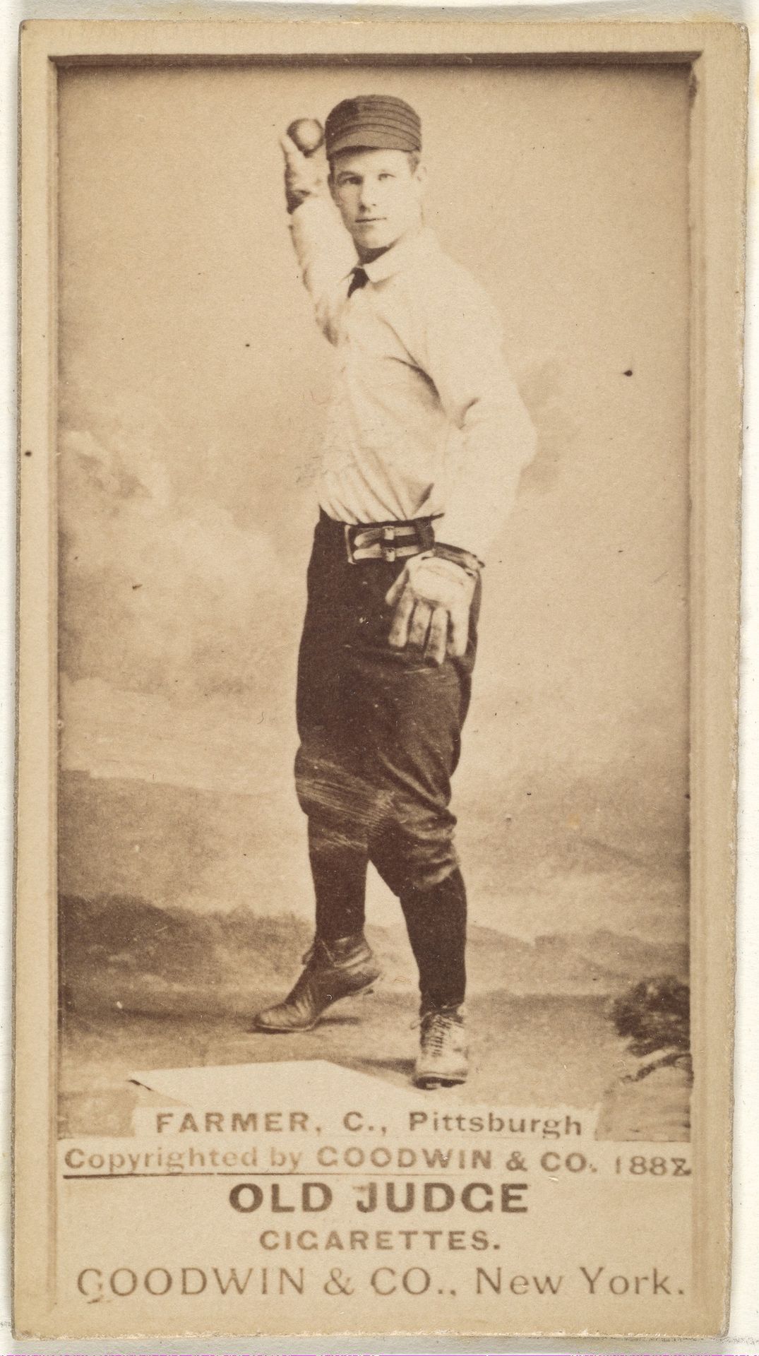 Bill Farmer, Catcher, Pittsburgh, from the Old Judge series (N172) for Old Judge Cigarettes by Goodwin & Company