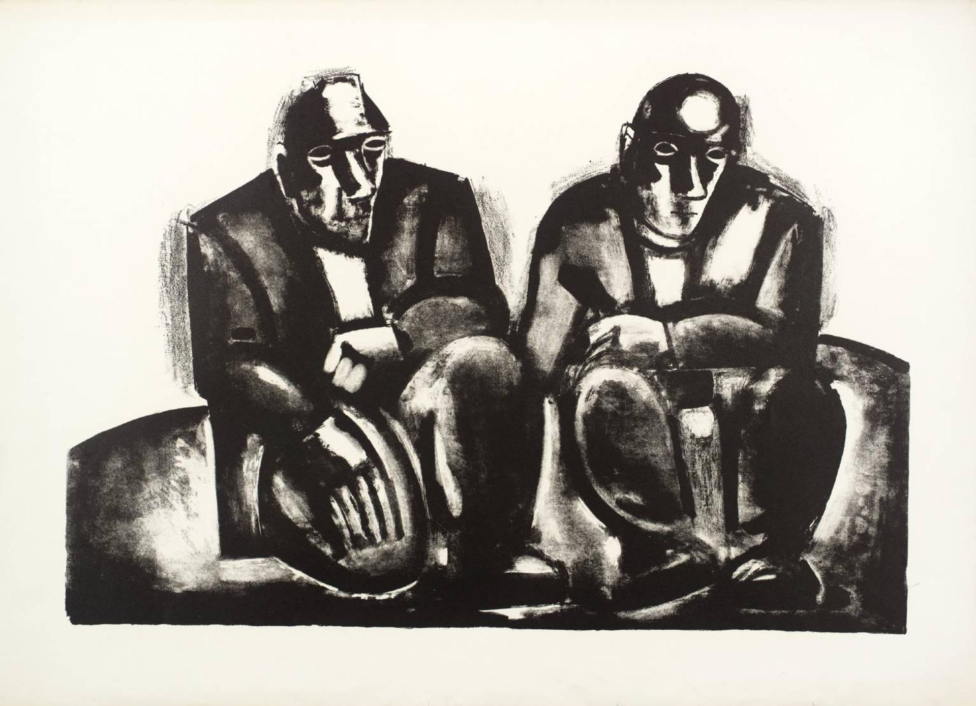 Two Miners by Josef Herman
