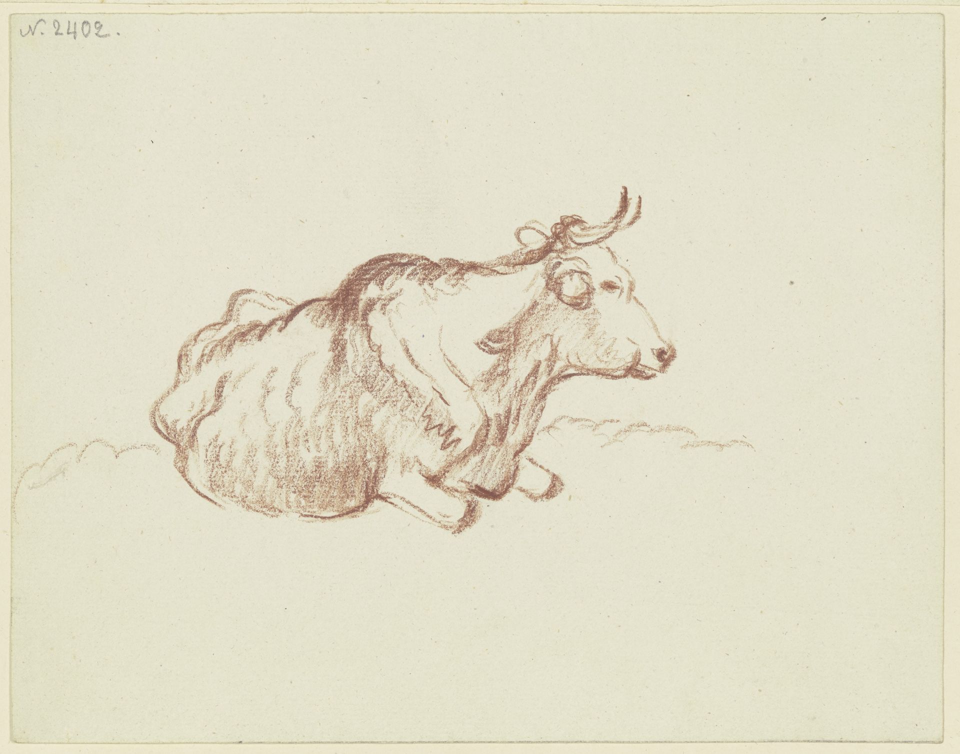 Lying cattle to the right by Friedrich Wilhelm Hirt