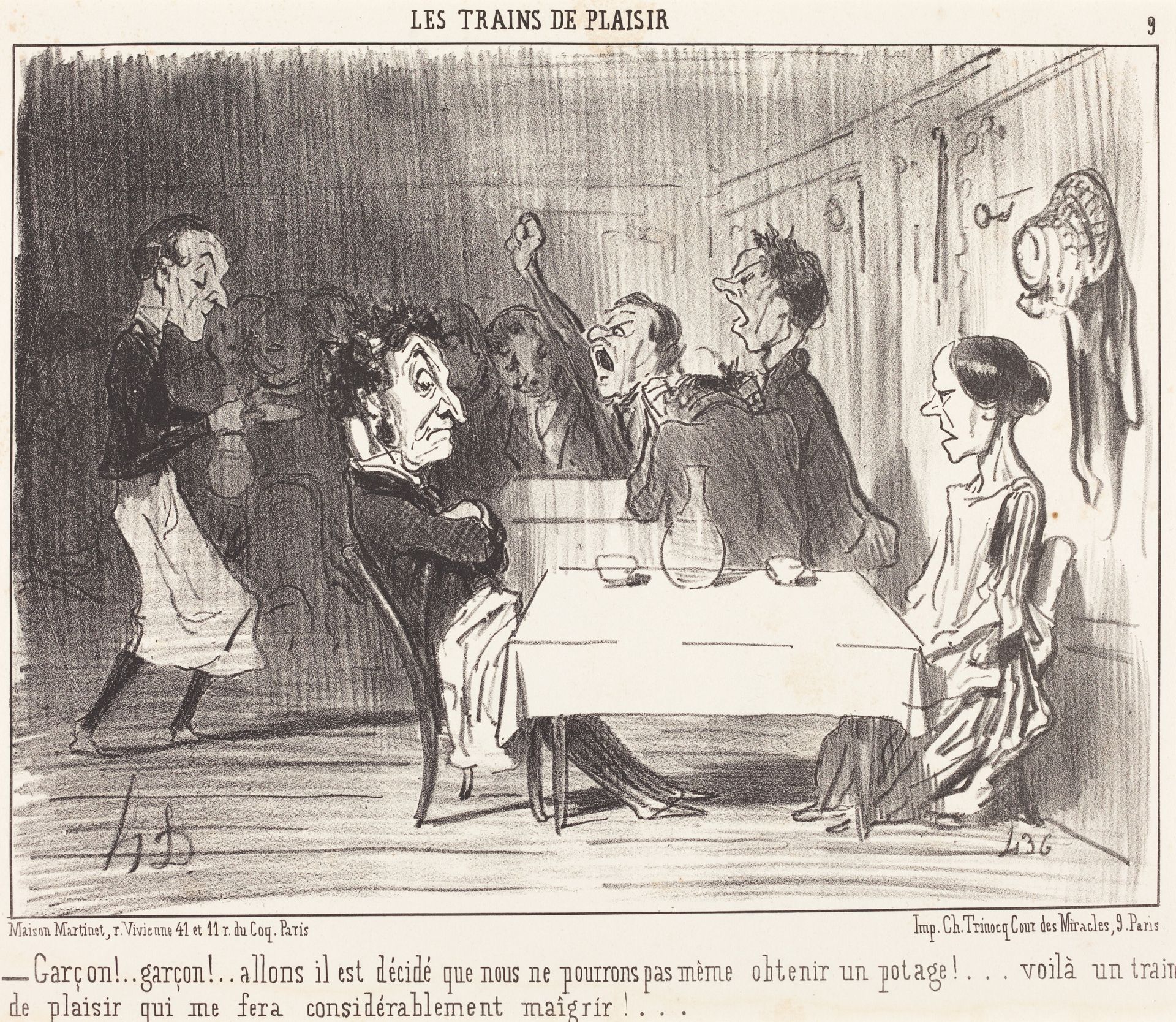 Garçon!... garçon!... allons il est décidé... by Honoré Daumier