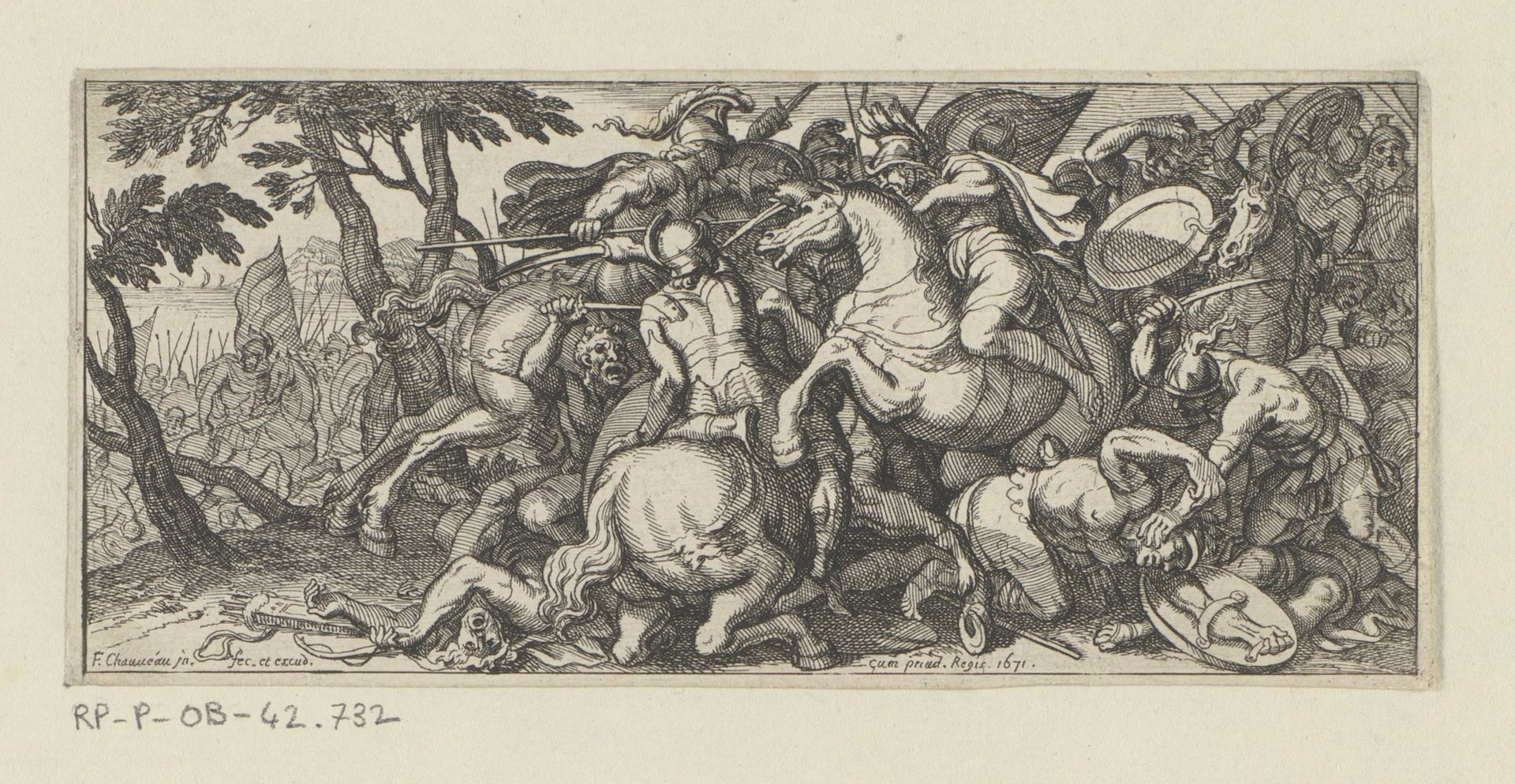 Veldslag met ruiters by François Chauveau