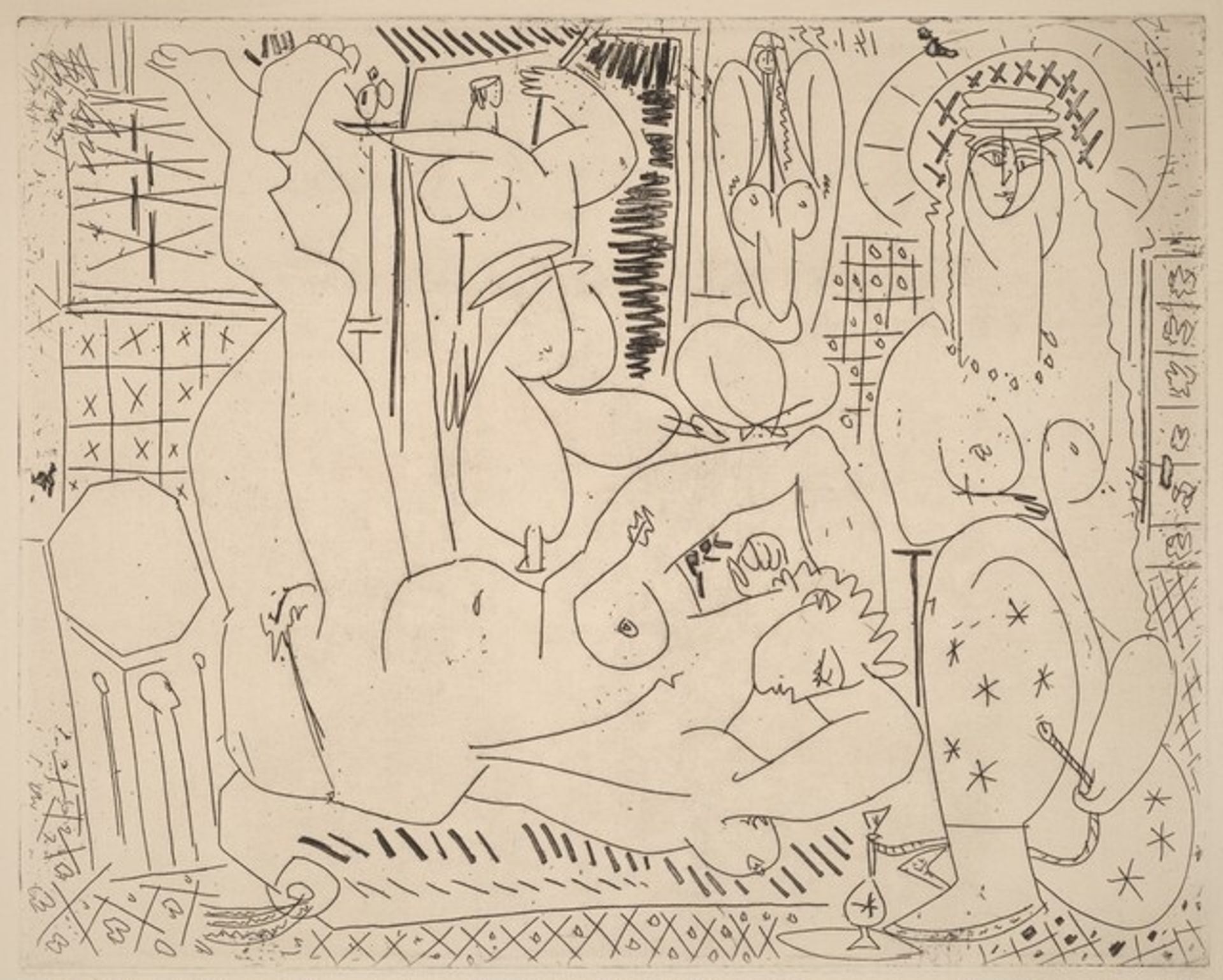 Variation on Delacroix's "Women of Algiers": III by Pablo Picasso