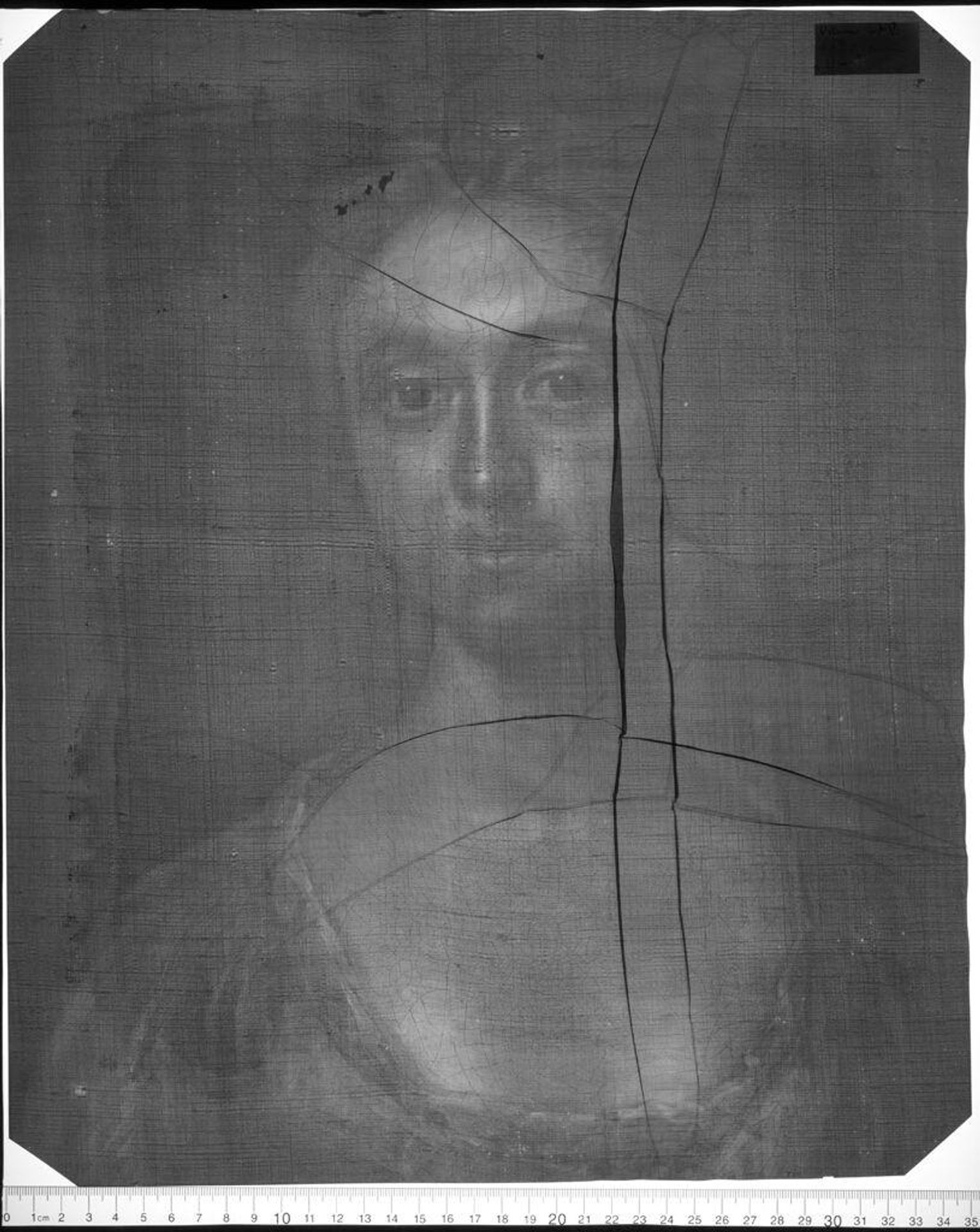 X-radiograph(s) of "Portrait of a Woman" by Artist of original: John Singleton Copley