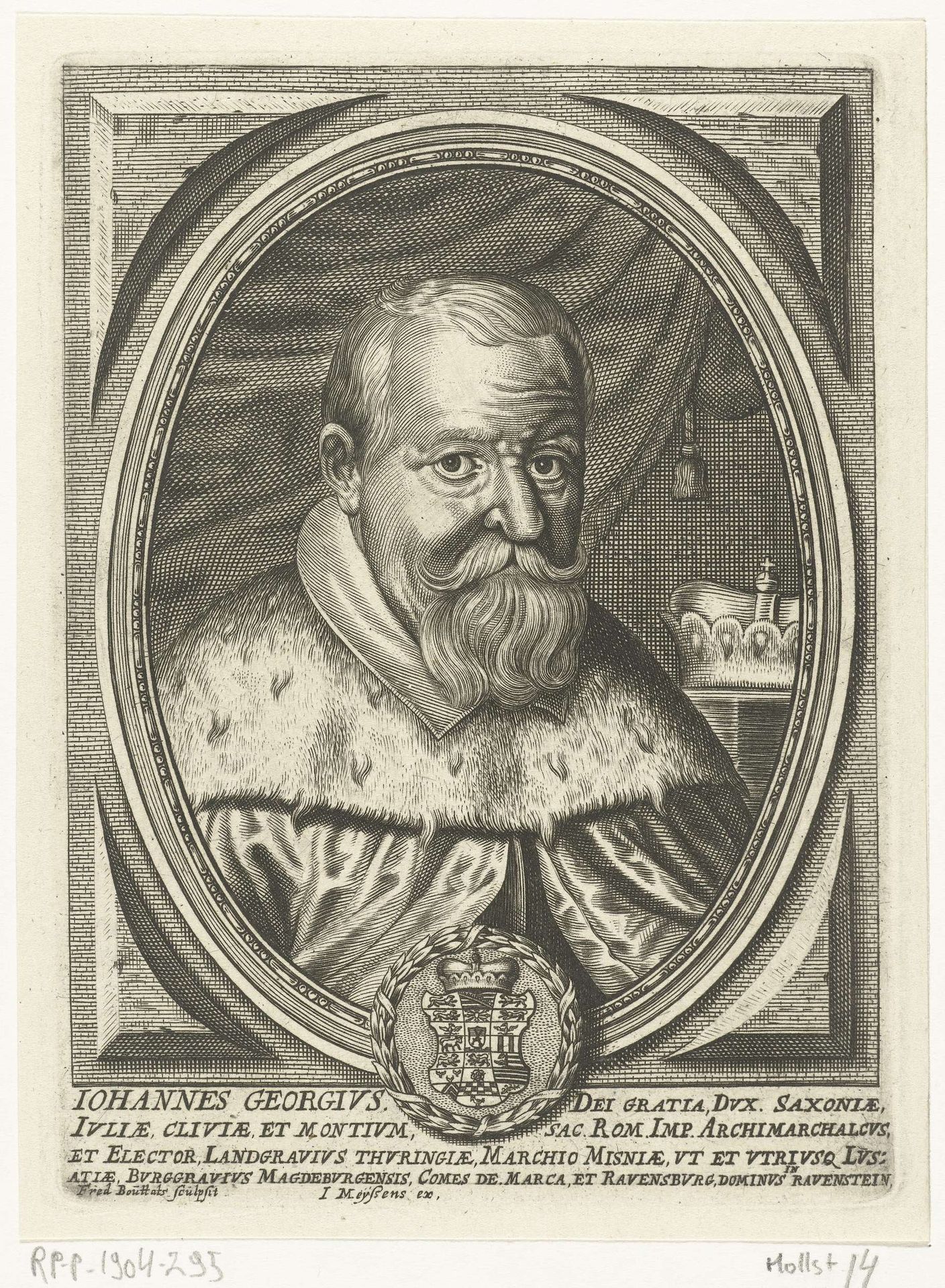 Portret van Johan Georg I by Frederik (I) Bouttats