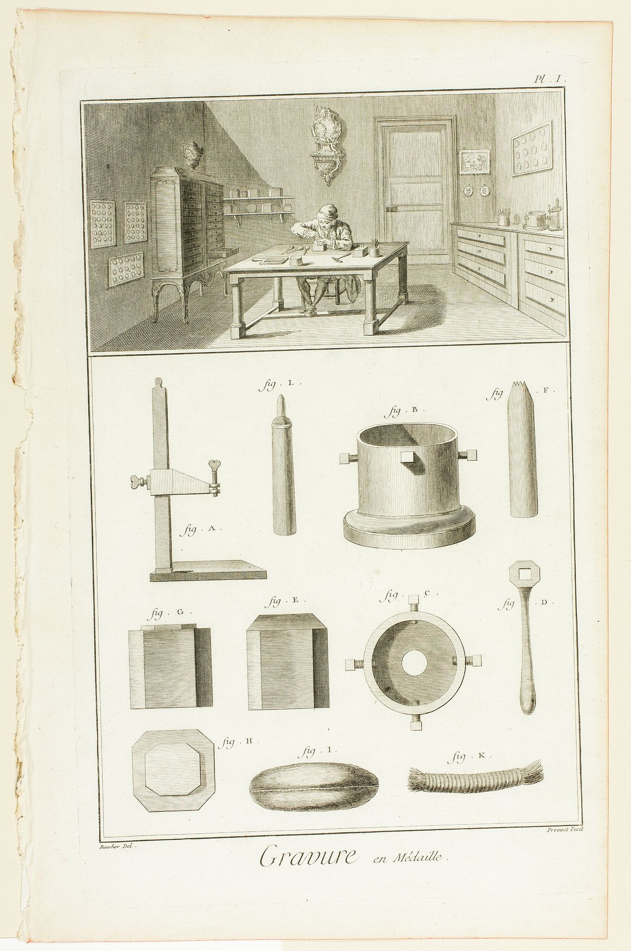 Medal Engraving, from Encyclopédie by Benoit Louis Prevost
