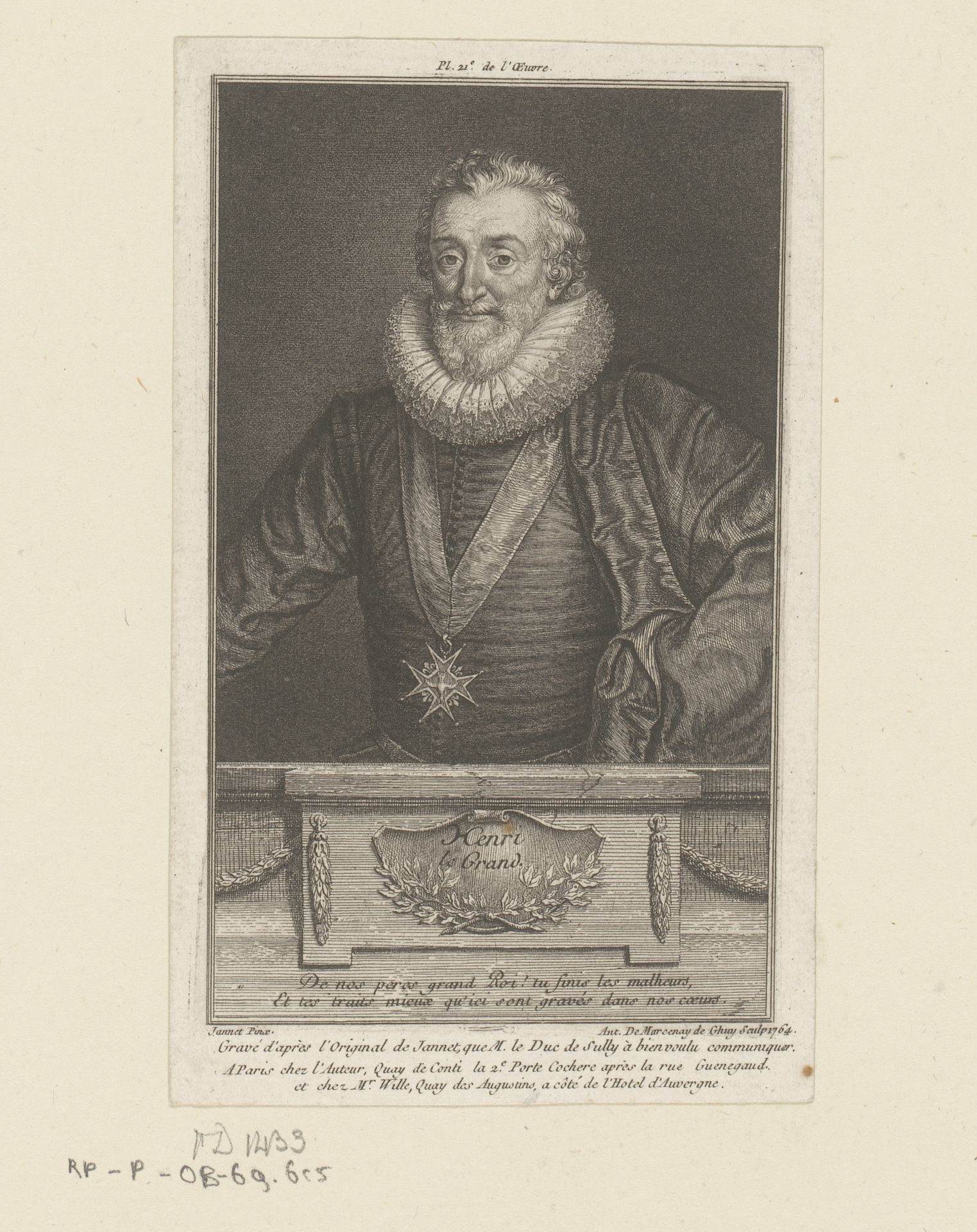 Portret van Hendrik IV, koning van Frankrijk en Navarra by Antoine de Marcenay de Ghuy
