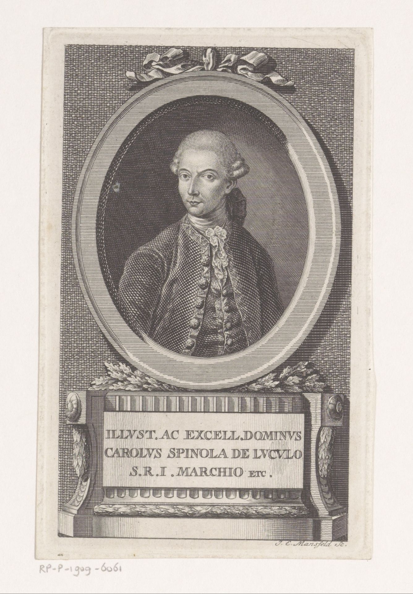 Portret van Carlo Spinola di Luculo by Johann Ernst Mansfeld
