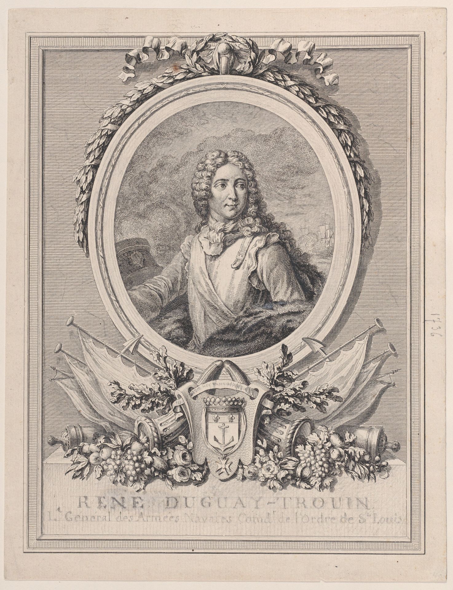 Portrait of René Duguay-Trouin, Lieutenant-General of the Naval Armies of the King by François Nicolas Barthélemy Dequevauviller