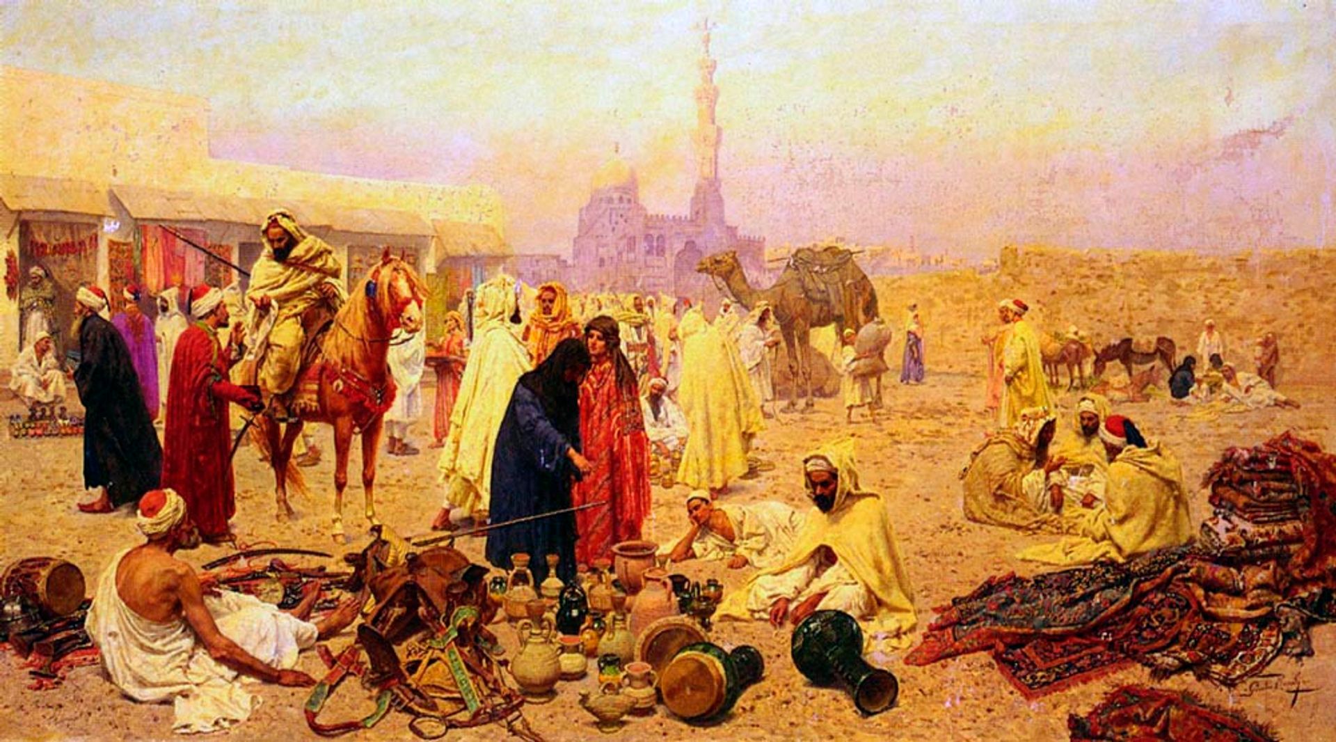 An Arab Market by Giulio Rosati