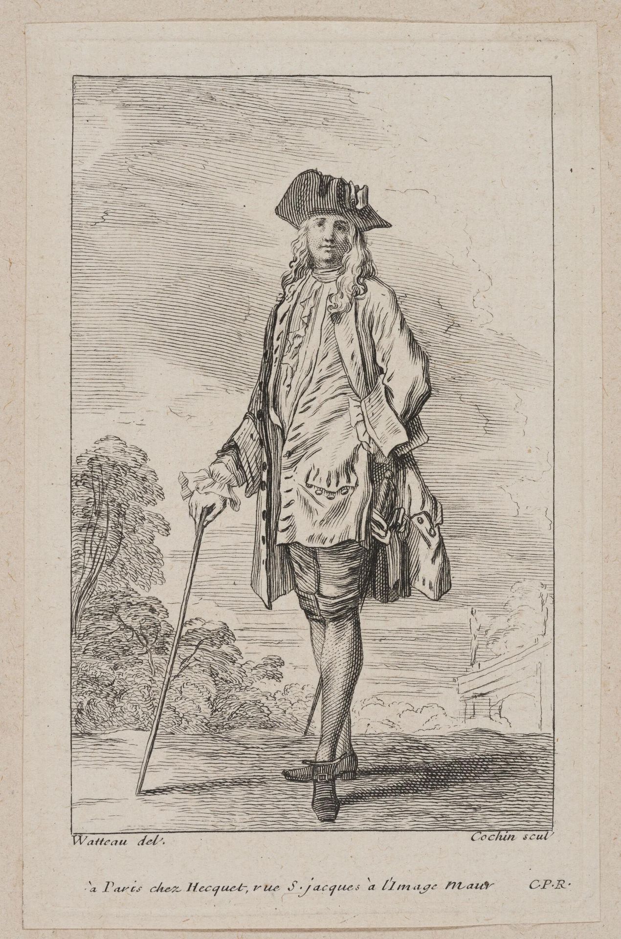 Strolling Man Seen from the Front by Charles Nicolas Cochin lâainÃ©