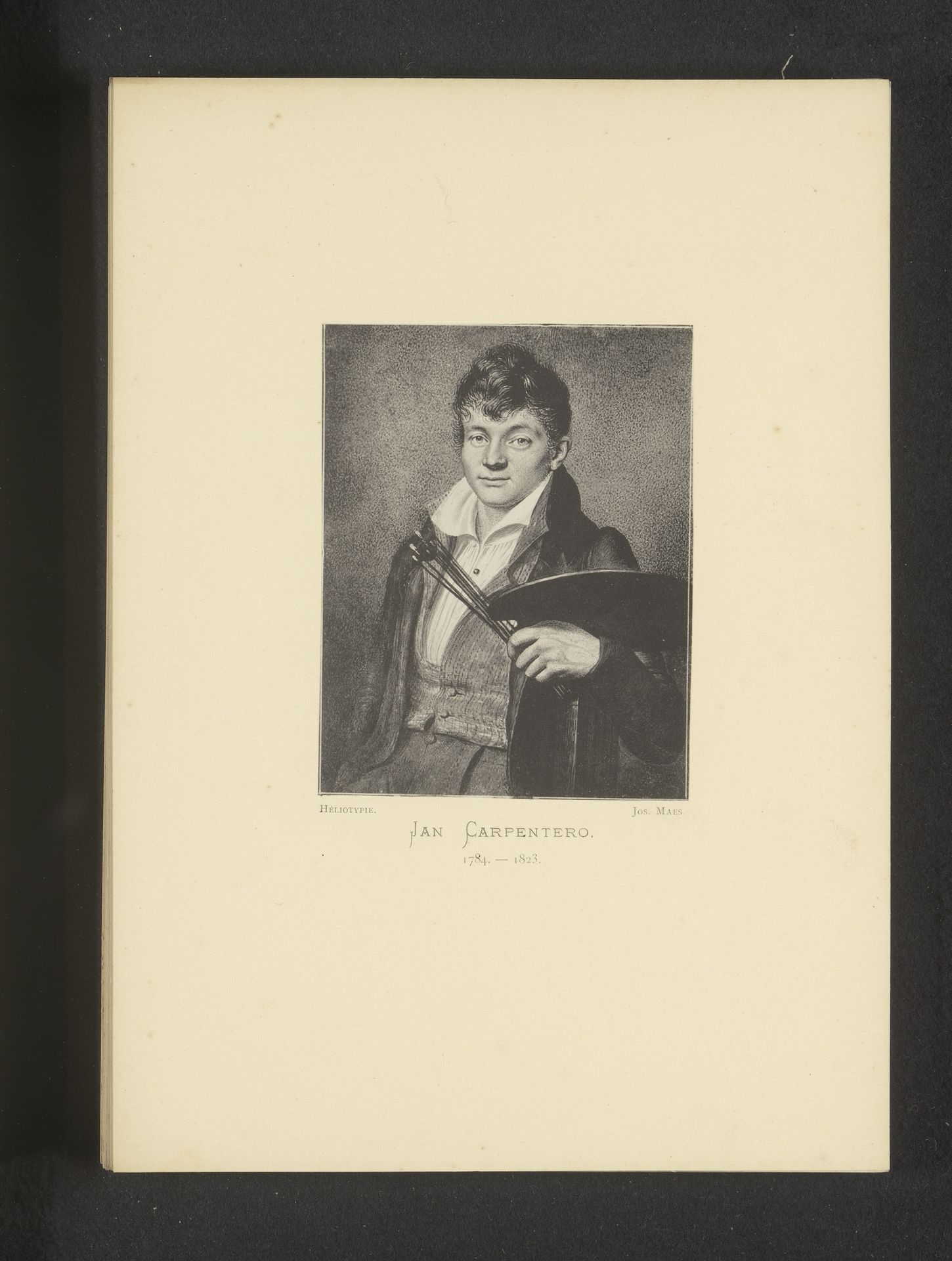 Reproductie van een gravure van een portret van Jean Charles Carpentero by Joseph Maes