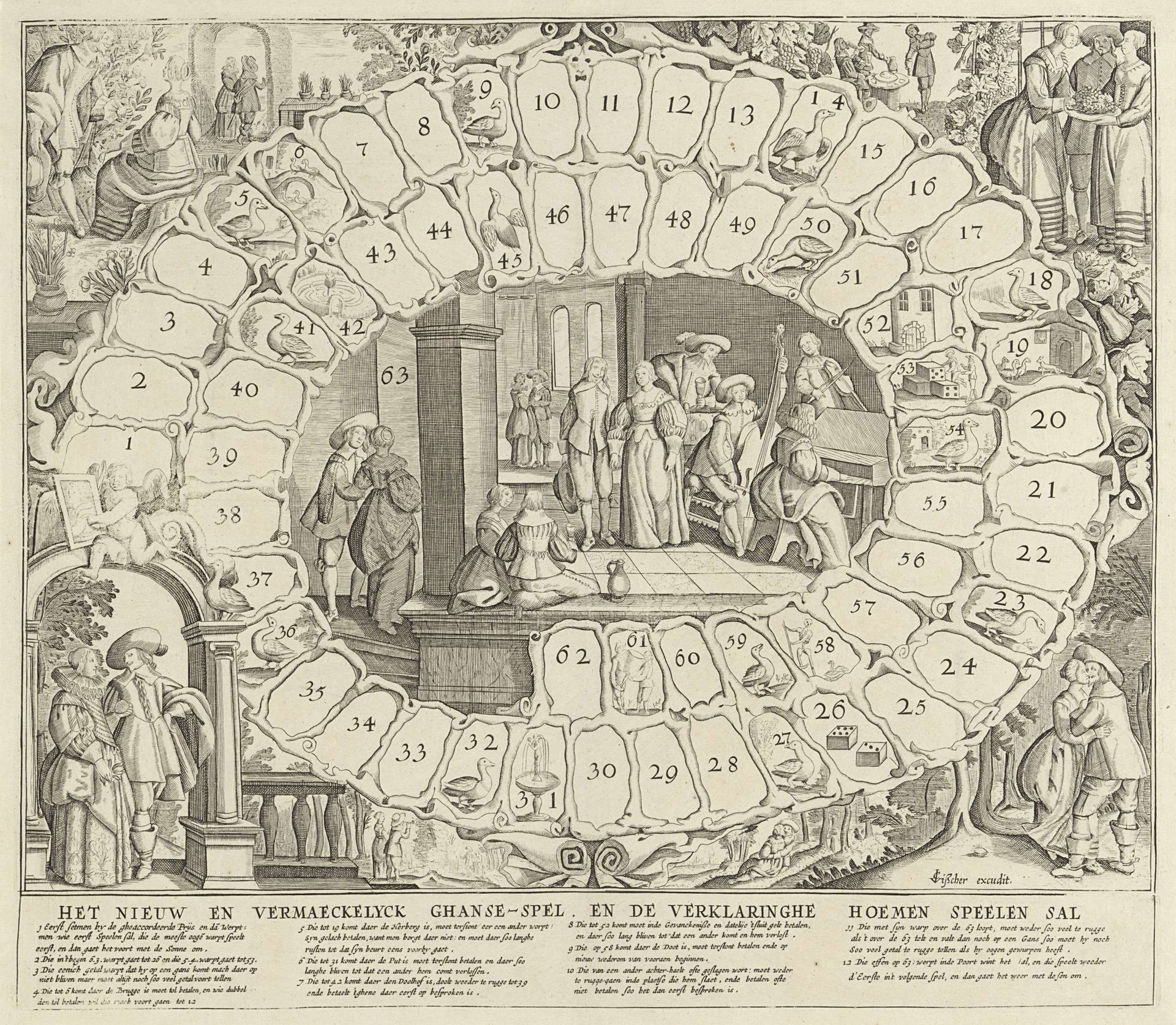 Ganzenbord met spelregels by Anonymous