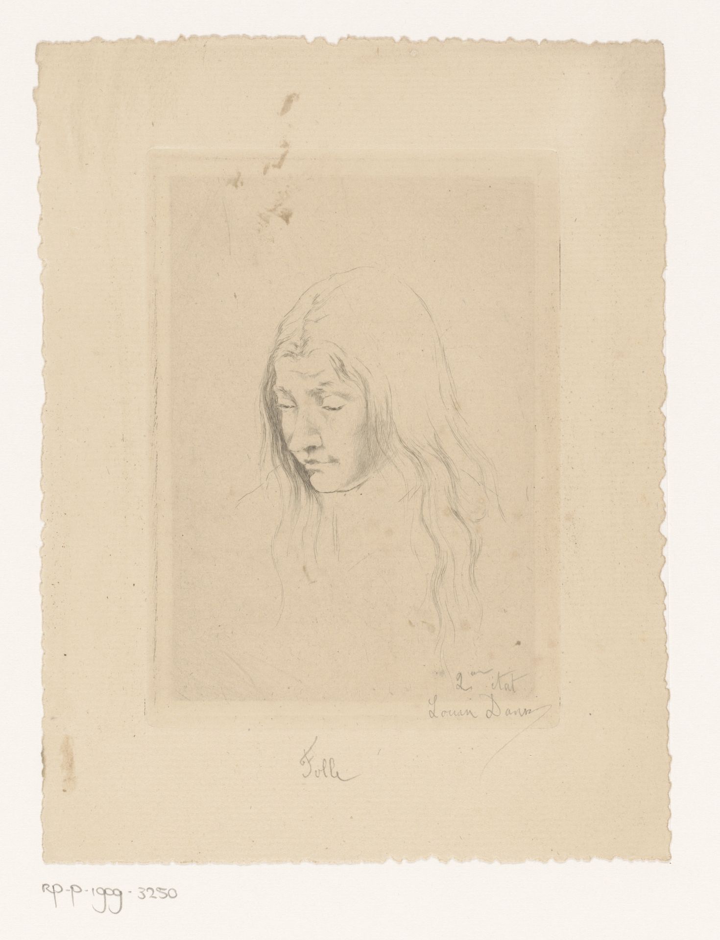 Portret van een onbekende jonge vrouw by Louise Danse