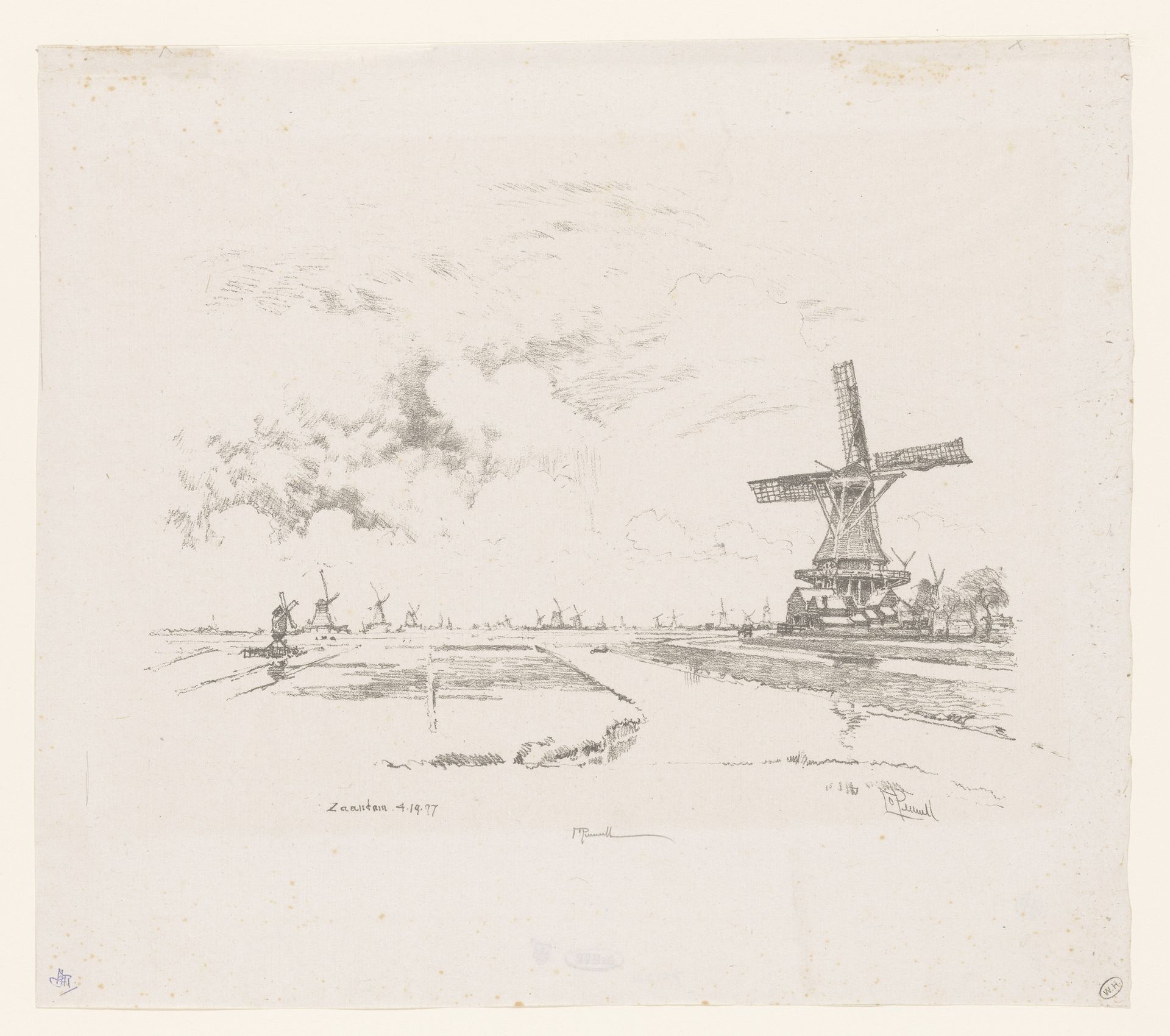 Gezicht op Zaandam by Joseph Pennell