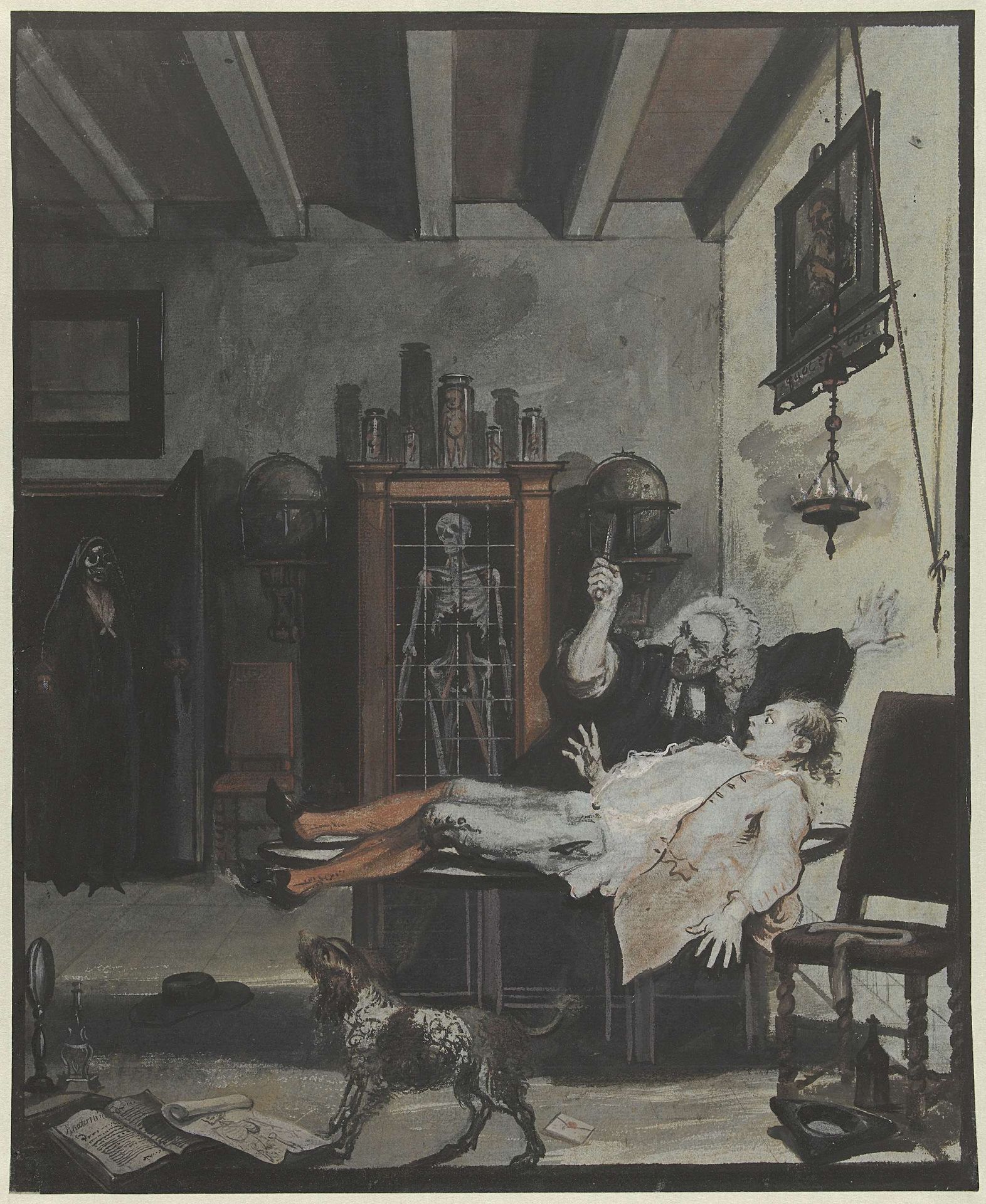 Scène uit het blijspel Krispijn Medicijn by Cornelis Troost