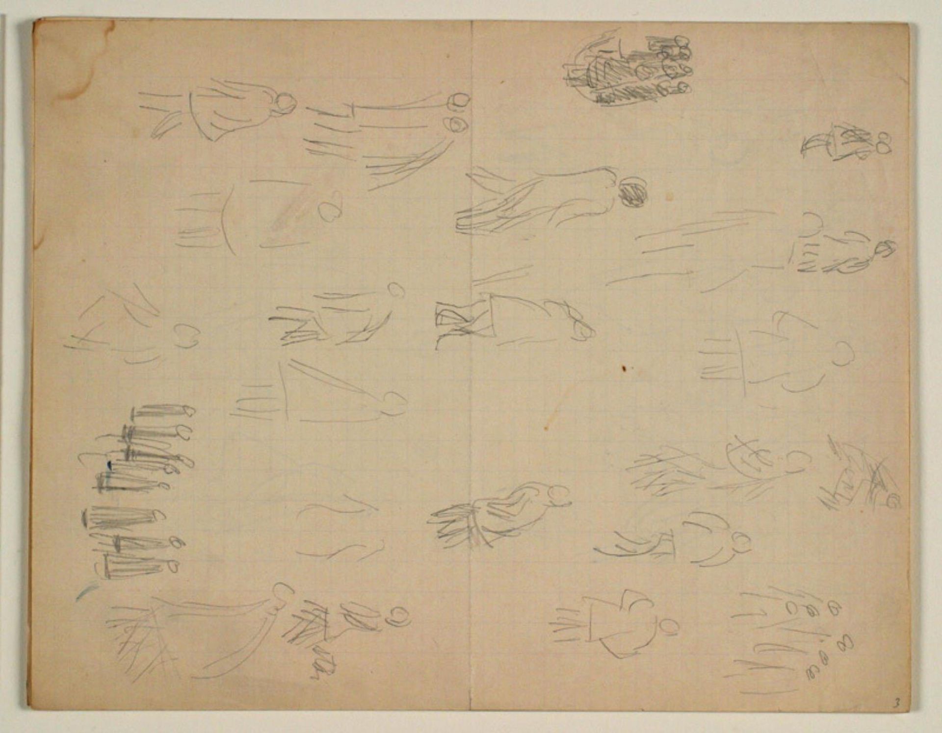 Skitser af figurer i bevægelse og figurgrupper by Niels Larsen Stevns