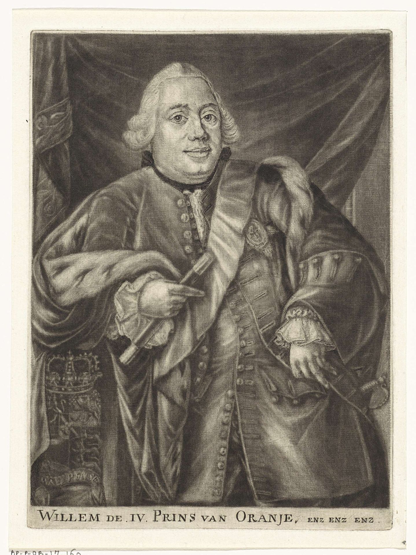 Portret van Willem IV, prins van Oranje-Nassau by Johannes de (II) Groot