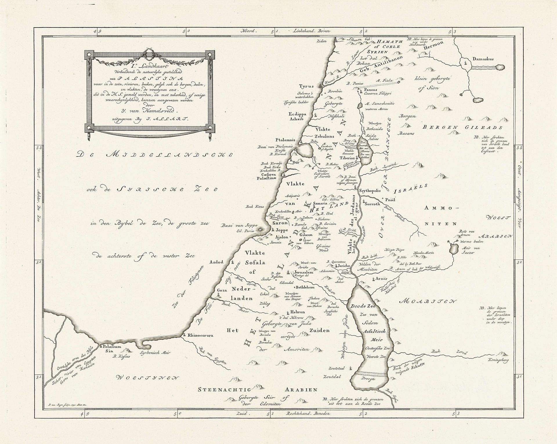 Kaart van Palestina by Jan van Jagen